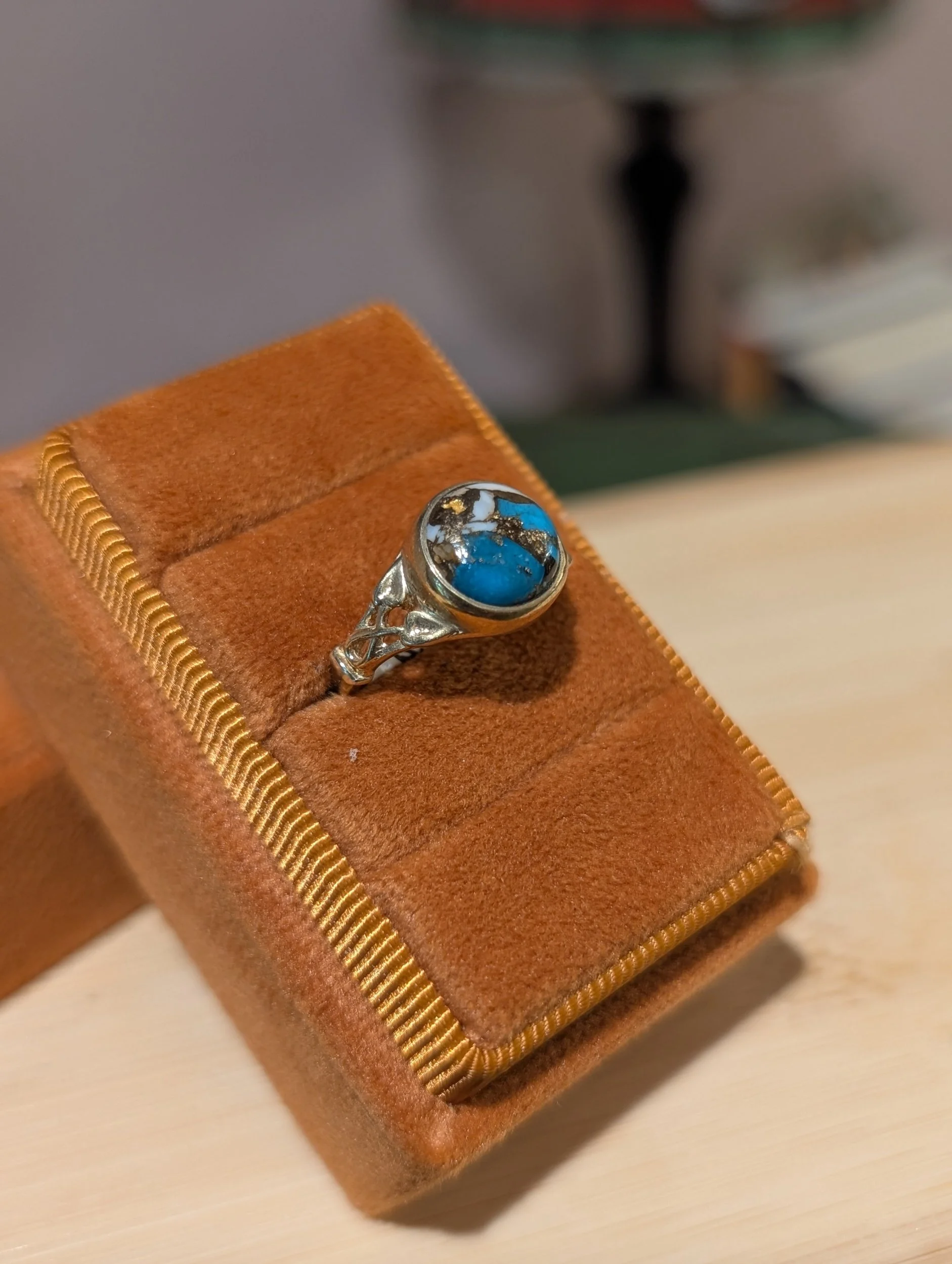 Vintage Copper Turquoise Ring | Size 6