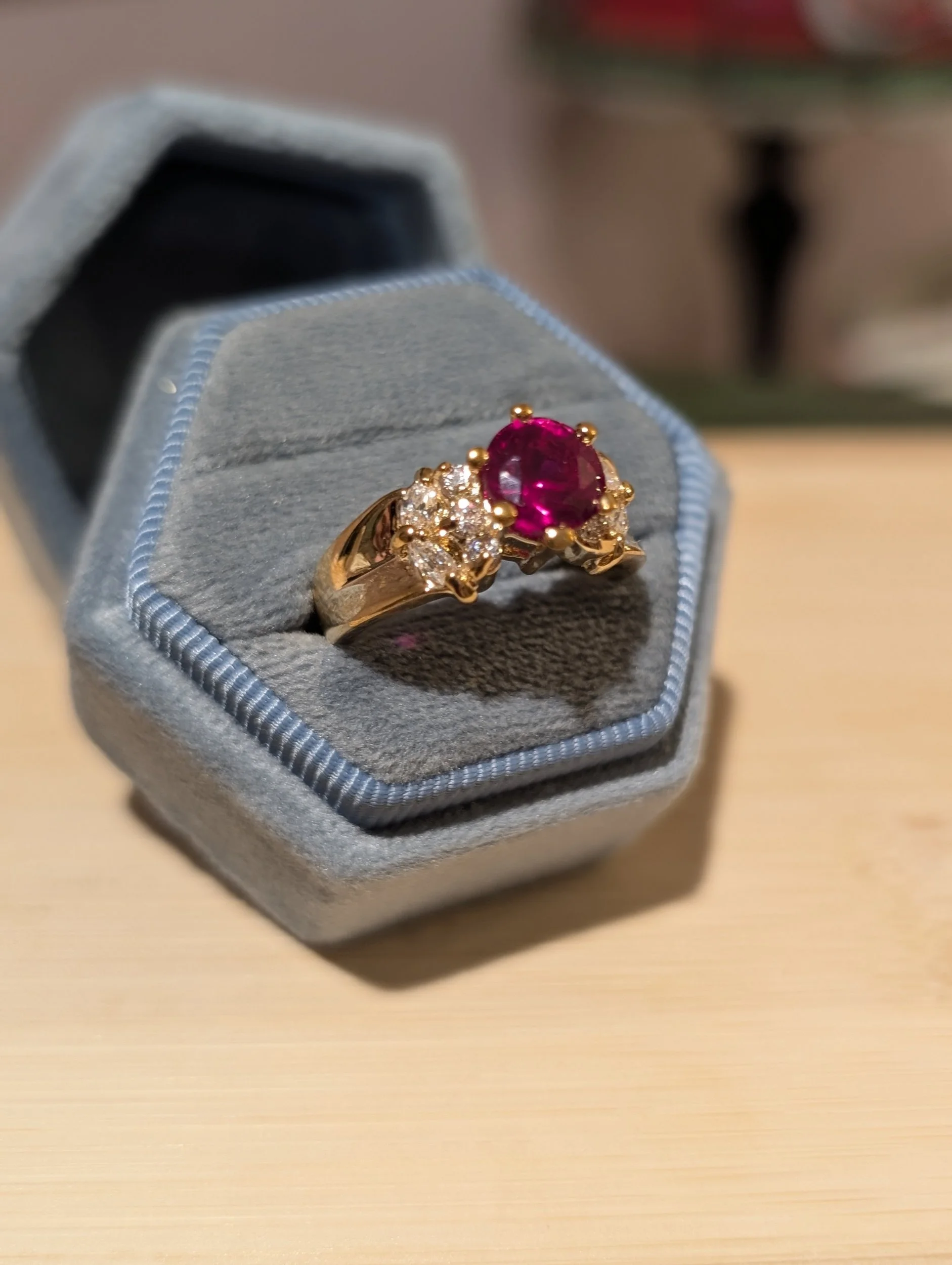 Vintage Ruby Solitaire Ring | Size 8