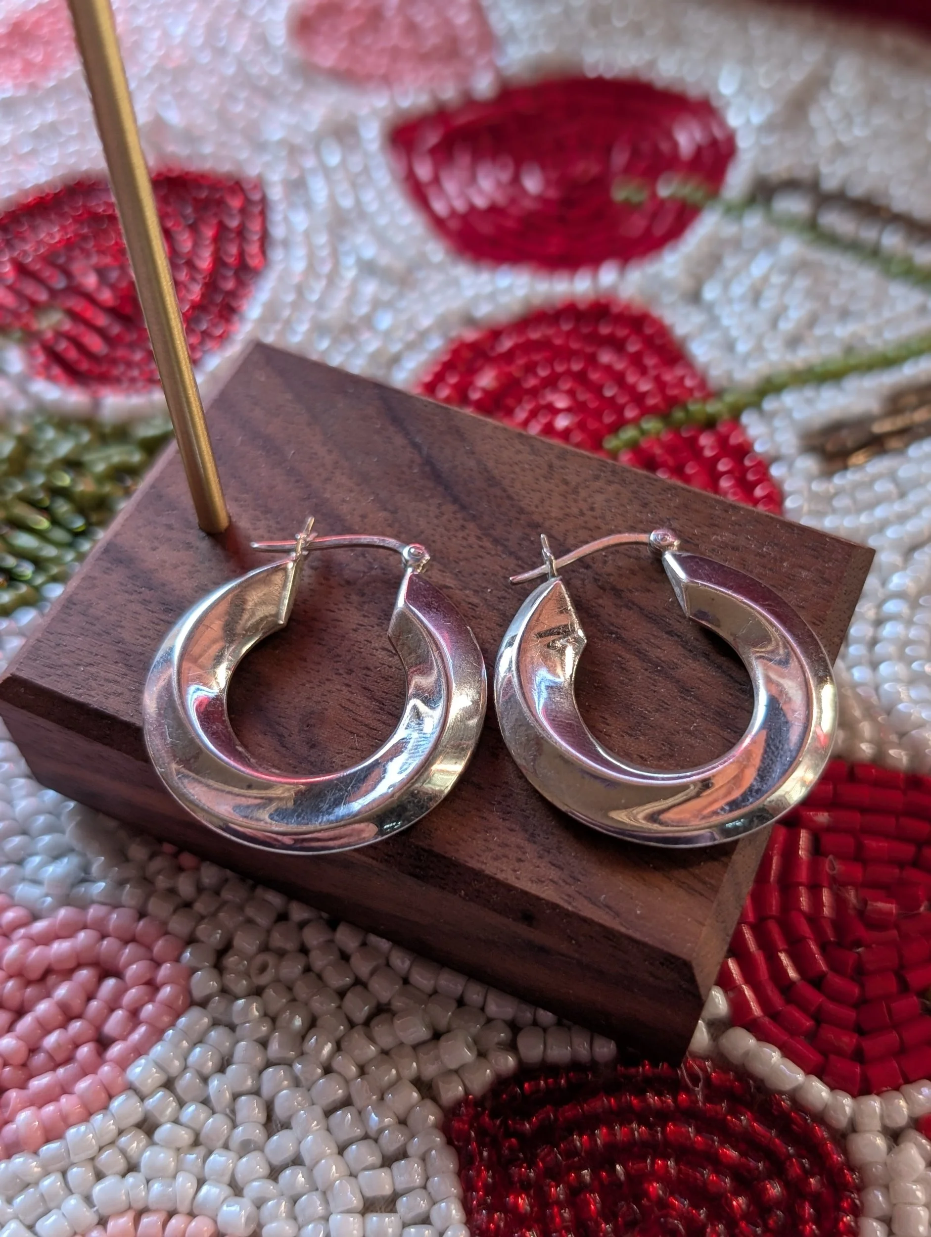 Vintage Sterling Silver Hoop Earrings