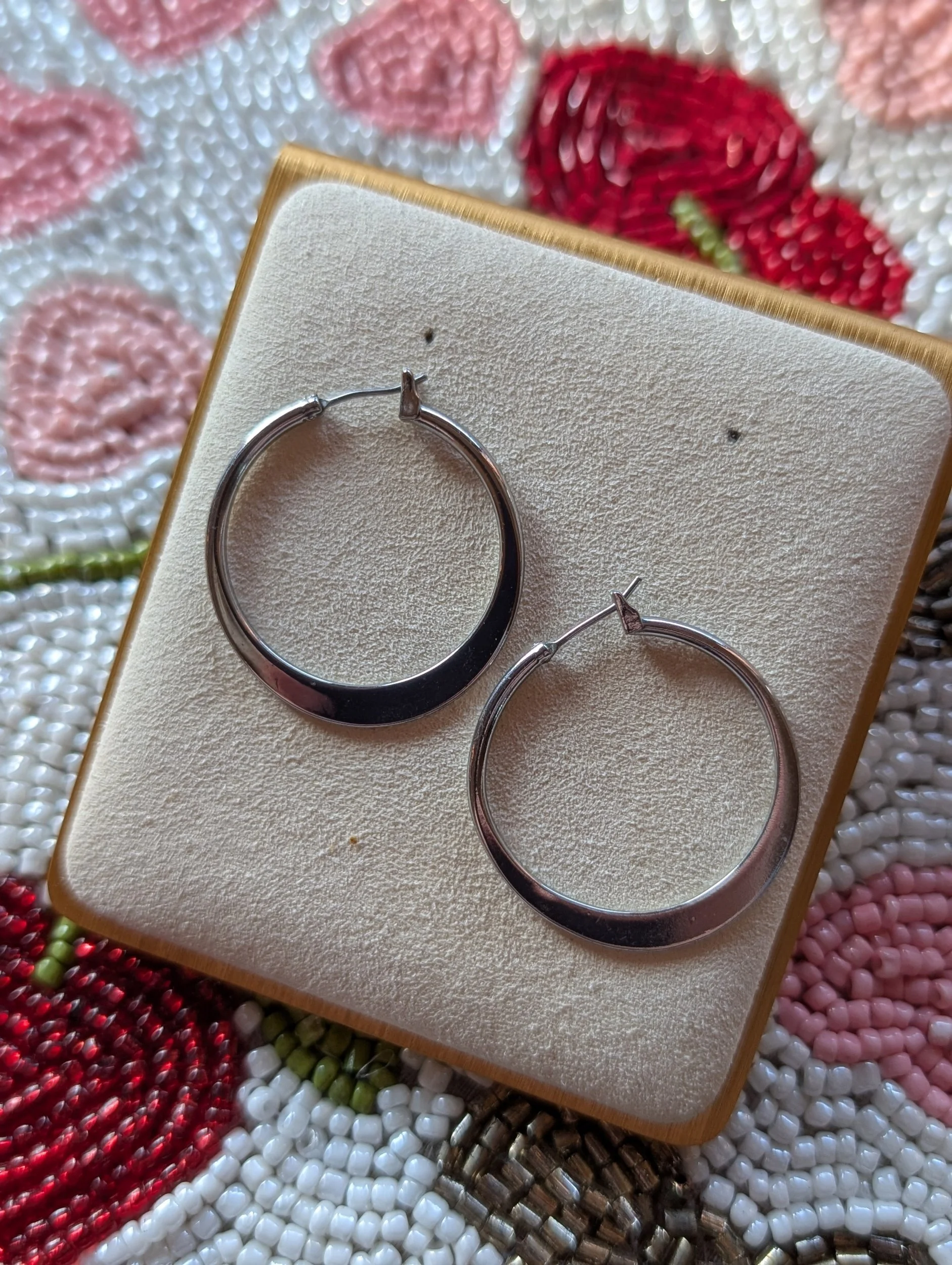 Vintage Silver Hoop Earrings