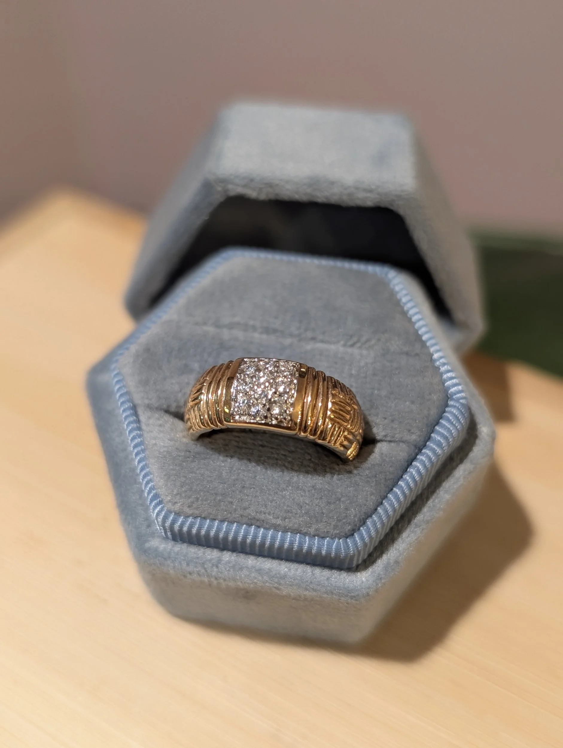 Vintage Basketweave Gold Tone Ring | Size 5