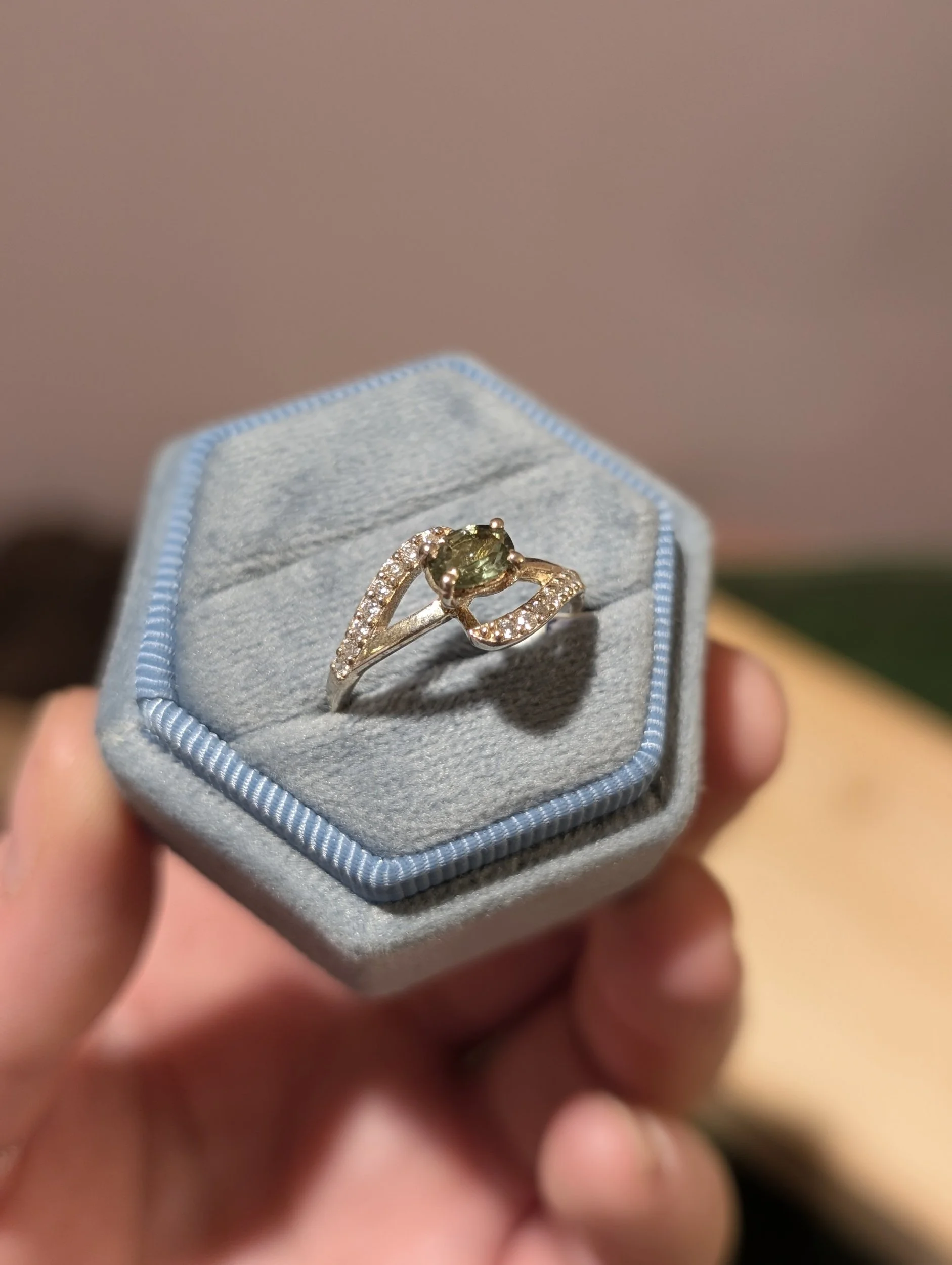 Vintage Green Amethyst Ring | Size 7