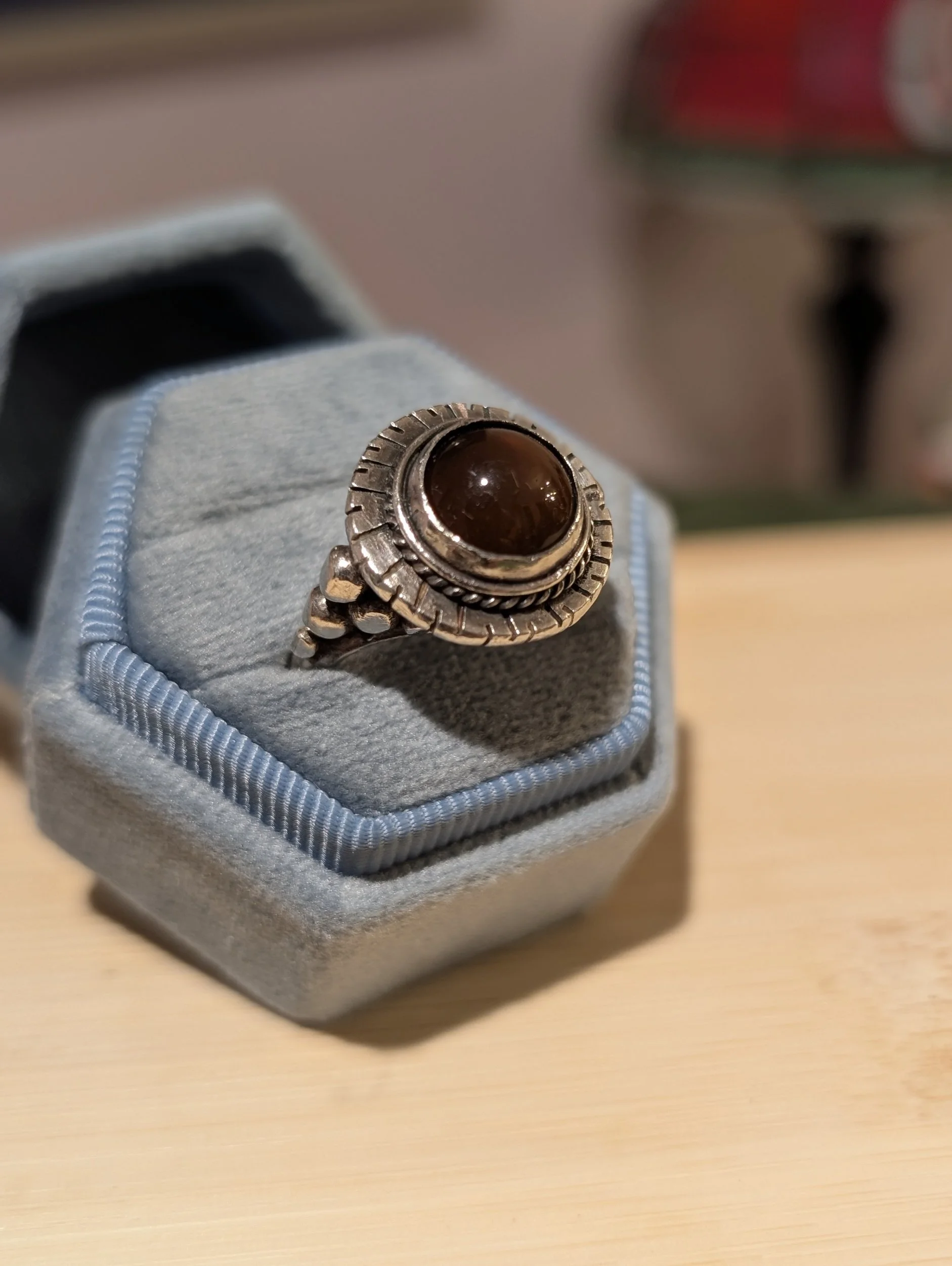 Vintage Carnelian Dome Sterling Silver Ring | Size 7