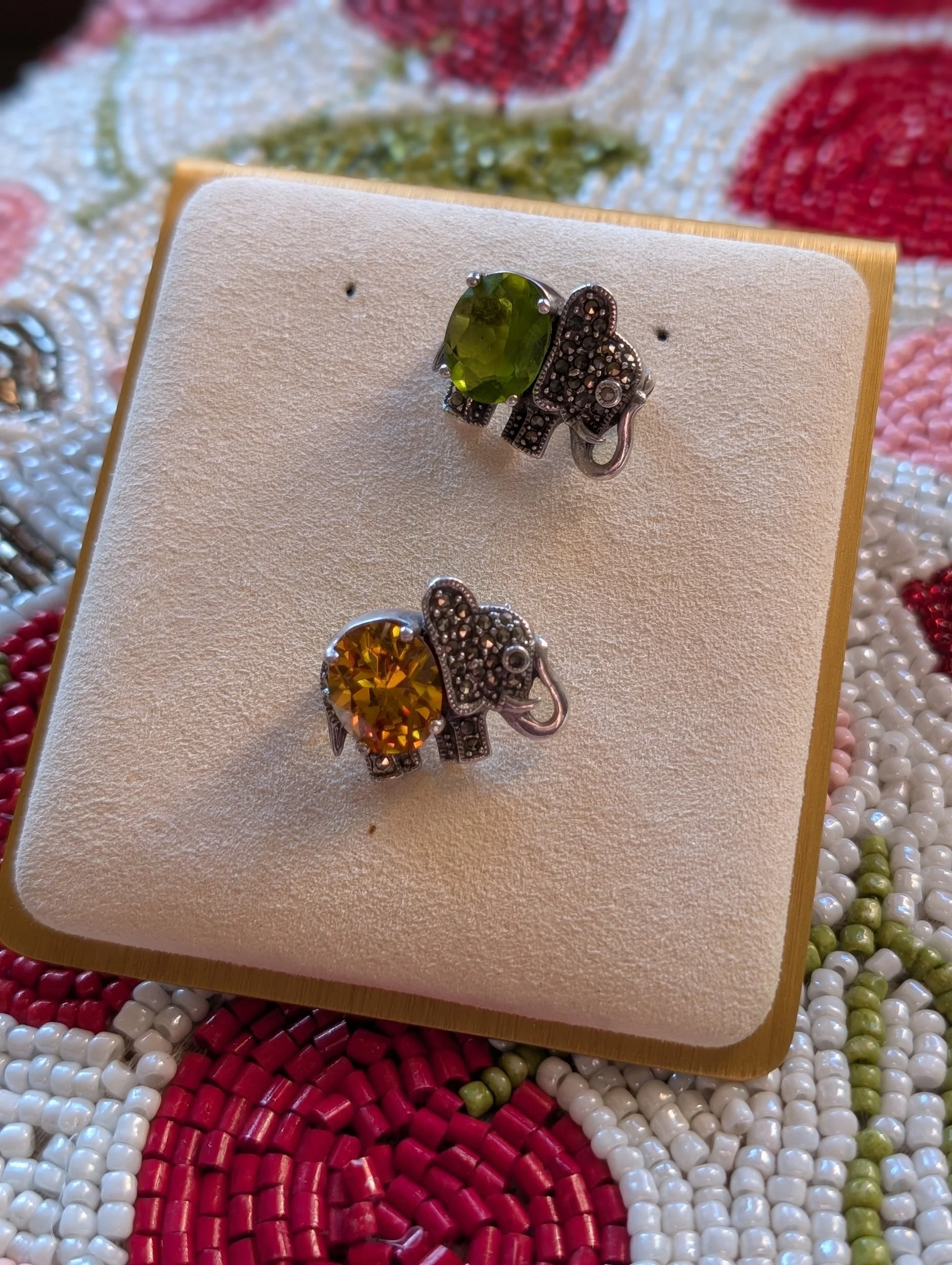 Vintage Sterling Silver Elephant Brooch