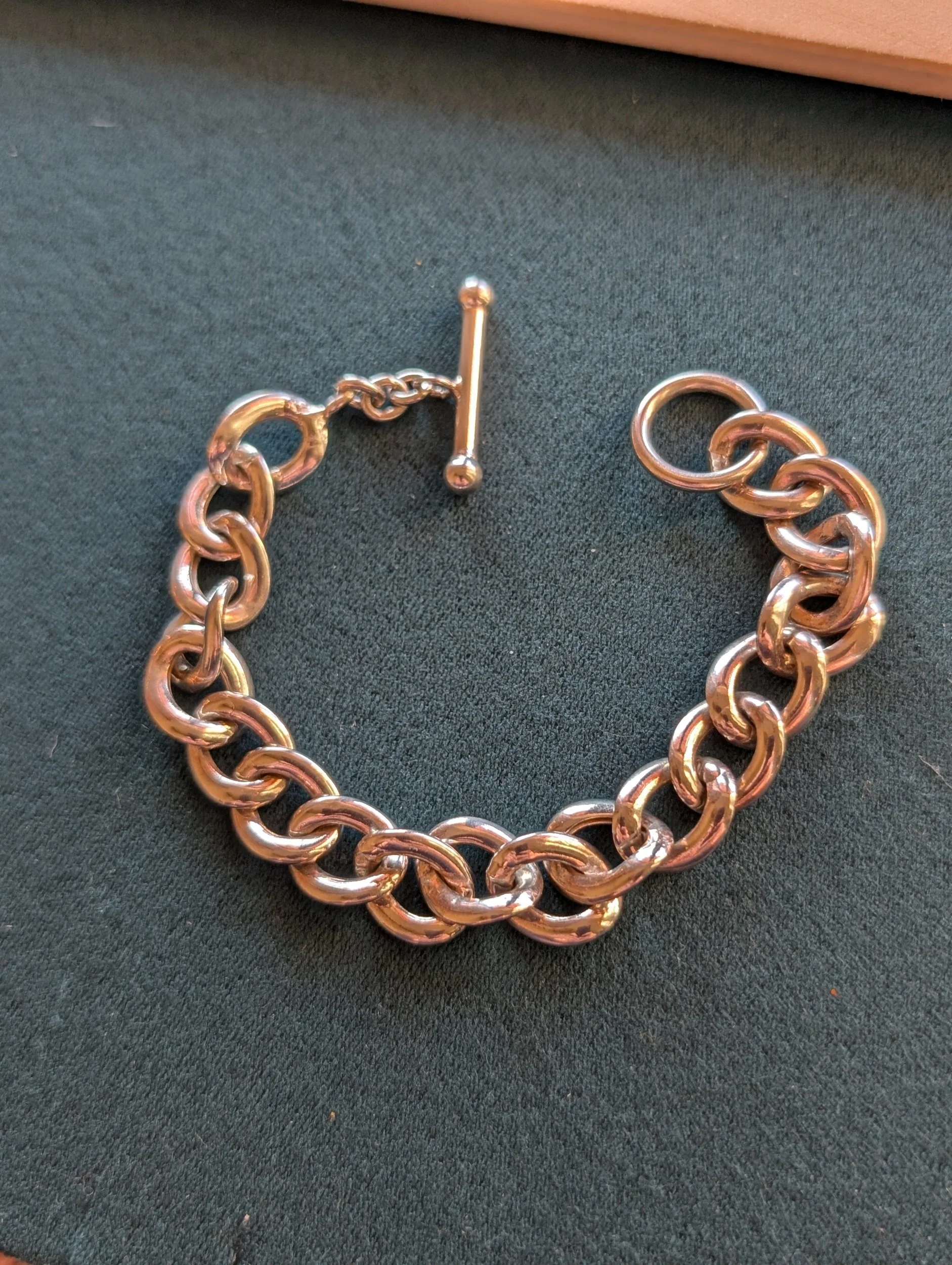 Vintage Sterling Silver Toggle Link Bracelet