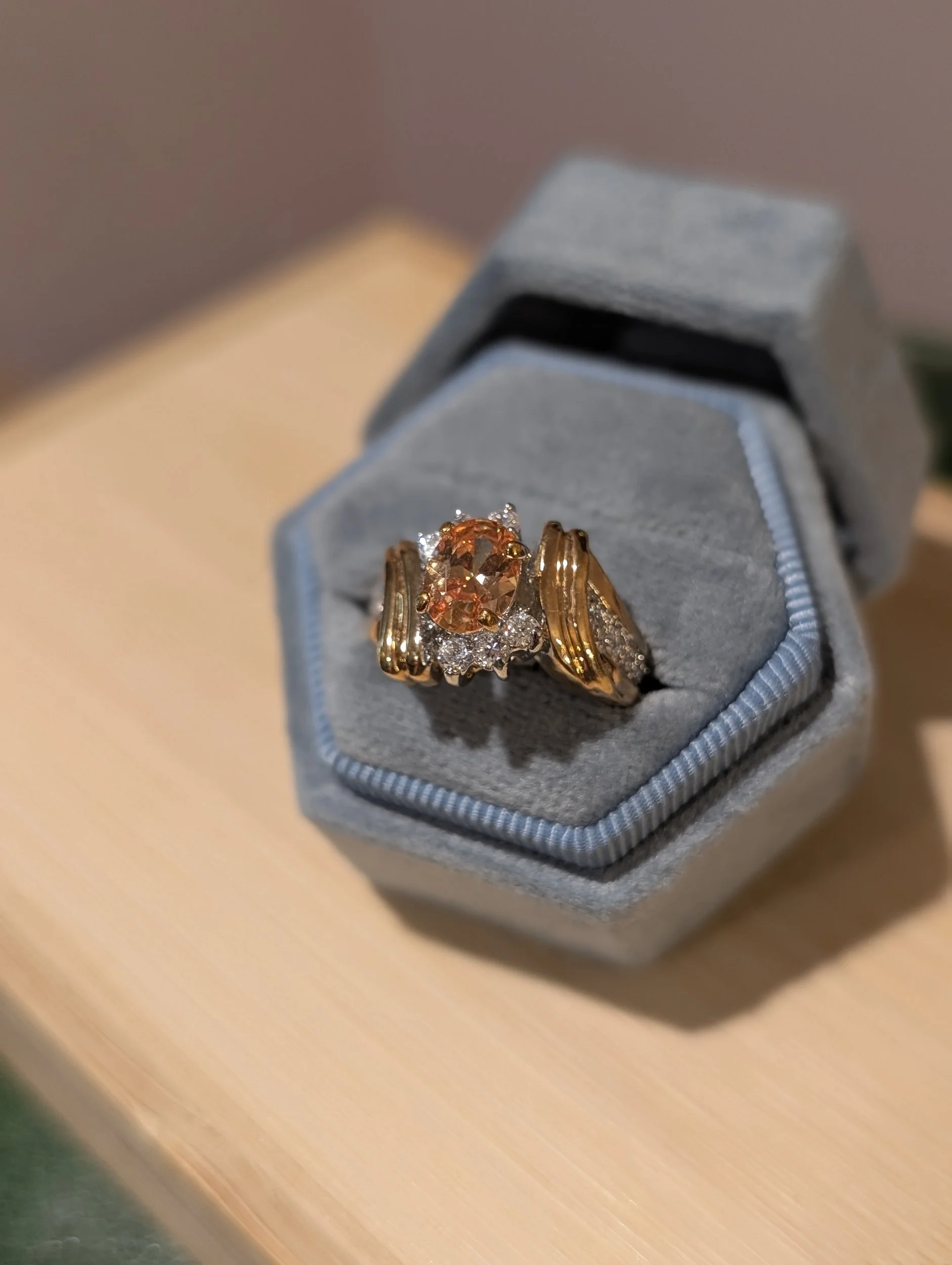 Vintage Citrine Cluster Ring | Size 6