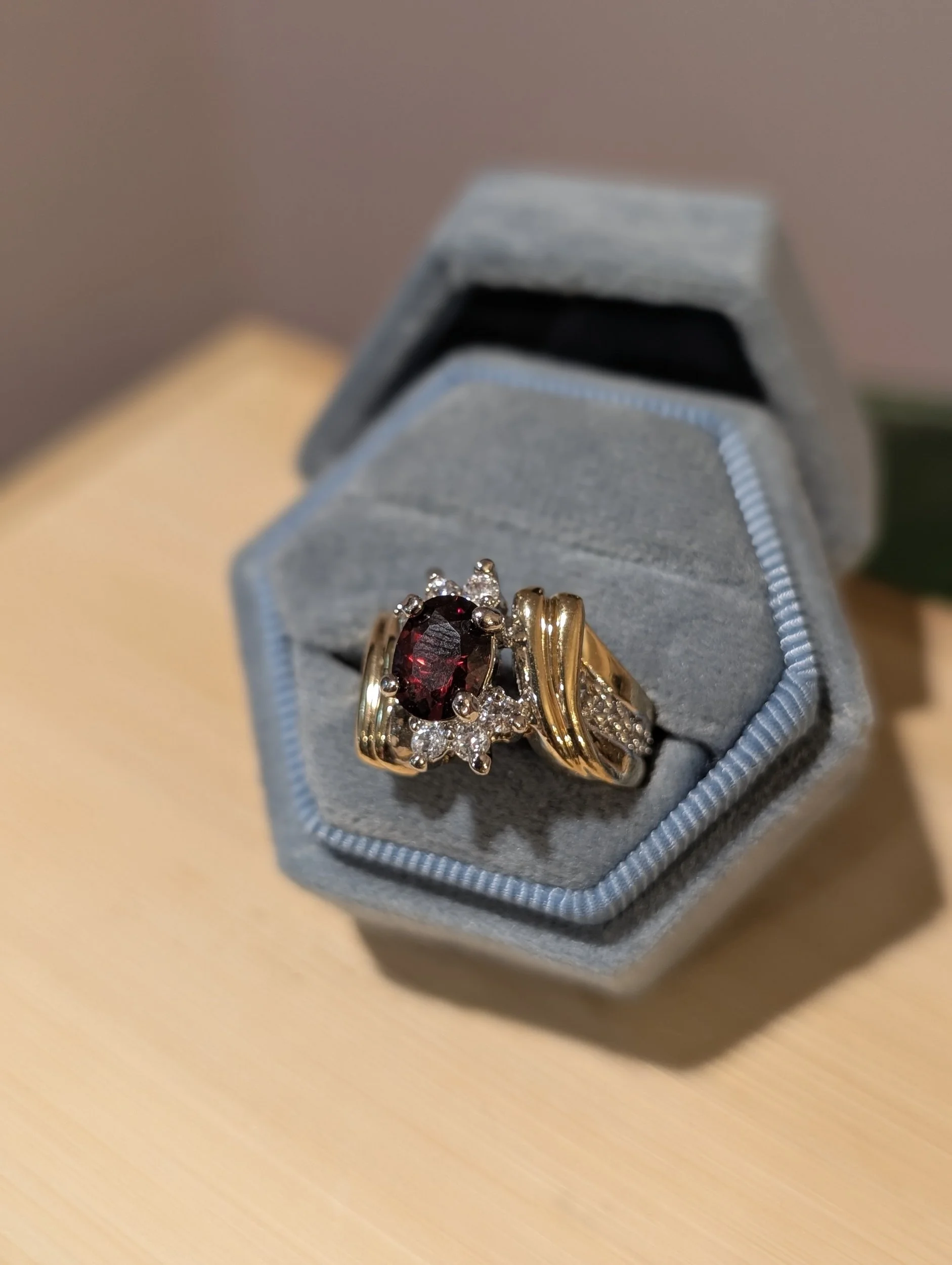 Vintage Garnet Cluster Ring | Size 6