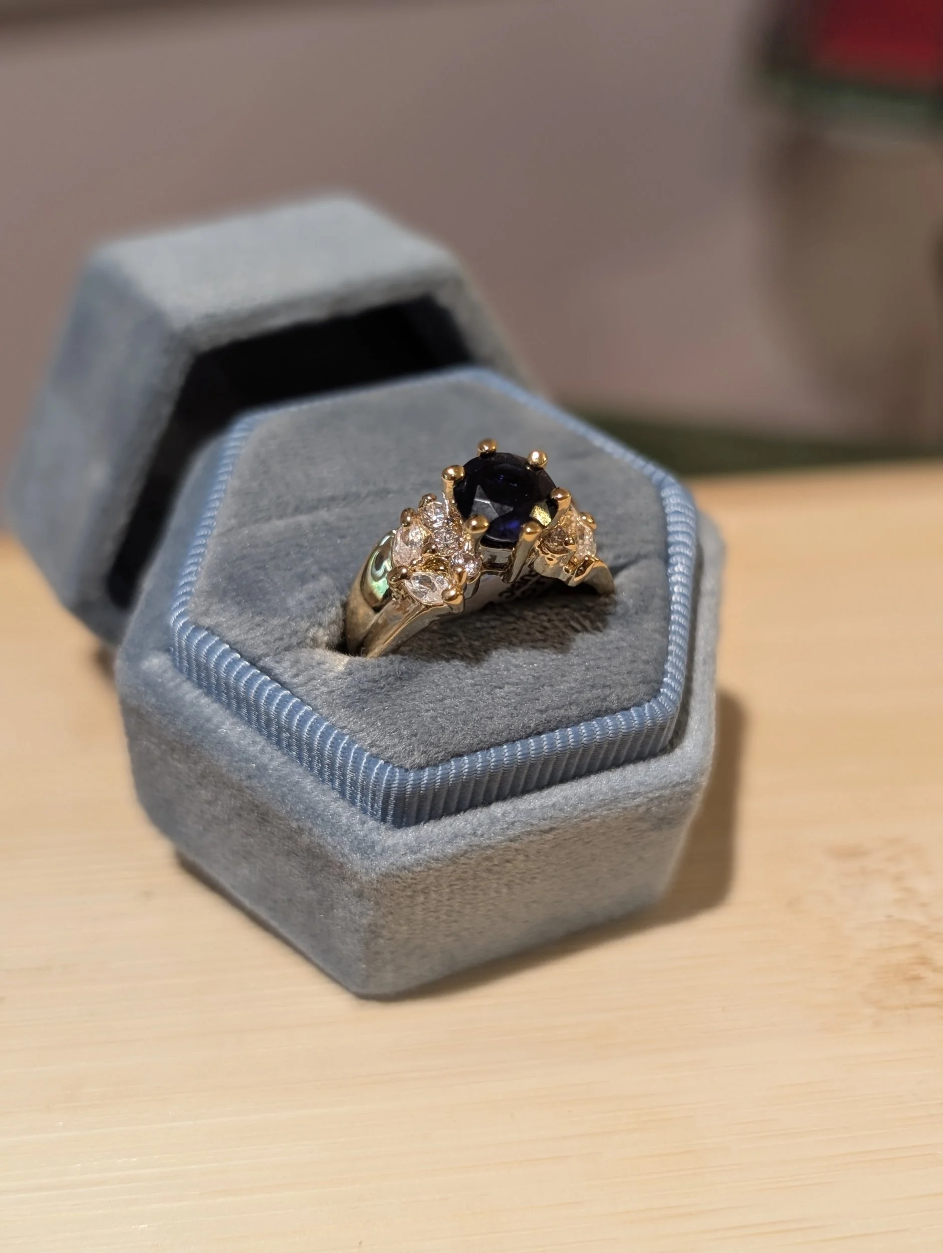 Vintage Sapphire Solitaire Ring | Size 6