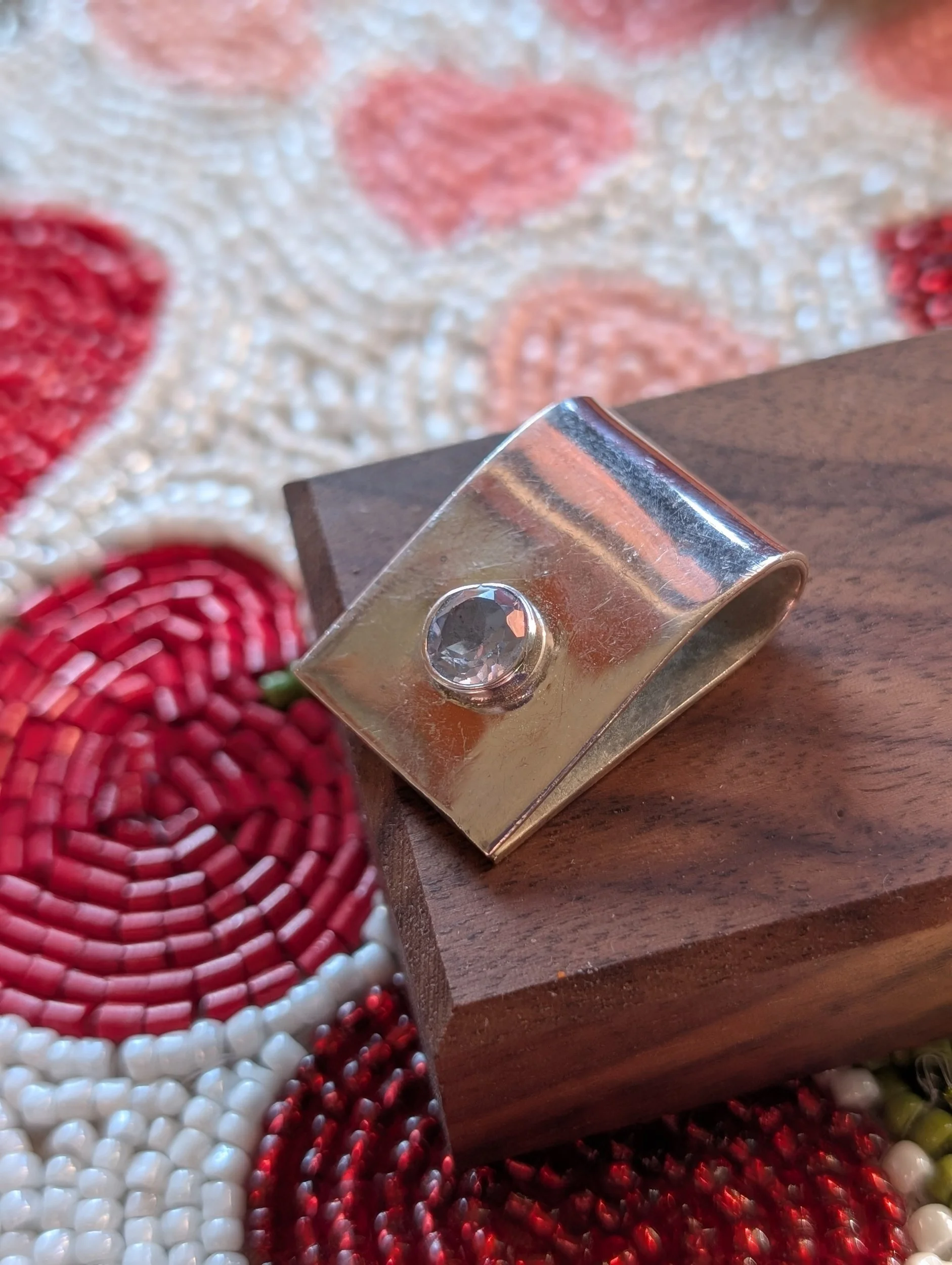 Vintage Mexican Silver Blue Topaz Pendant