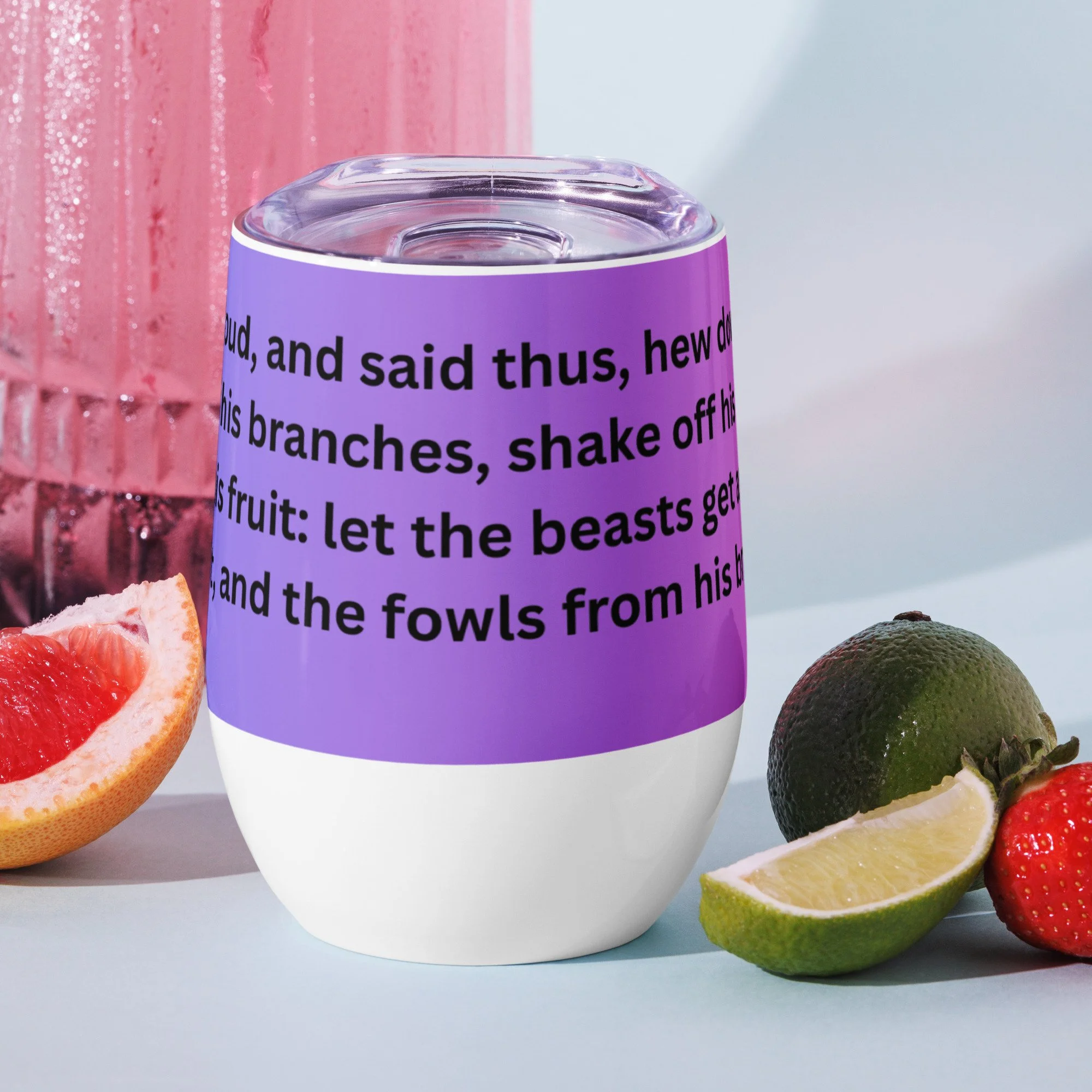 Daniel 4:13 Bible Verse 12oz Wine Tumbler – “A Watcher and a Holy One” Christian Inspirational Scripture Insulated Cup Gift