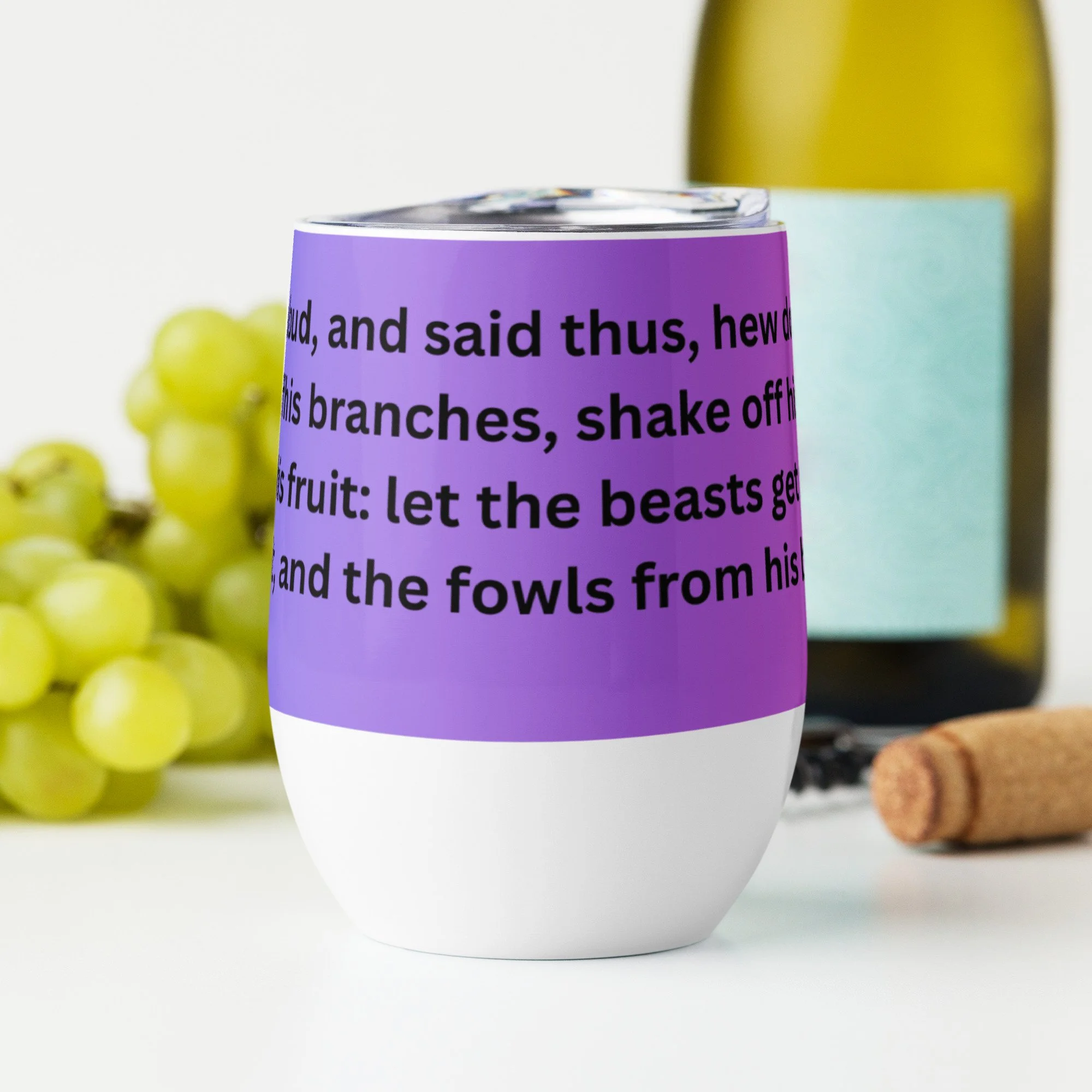 Daniel 4:13 Bible verse 12oz wine tumbler A watcher and a holy one Christian inspirational insulated cup