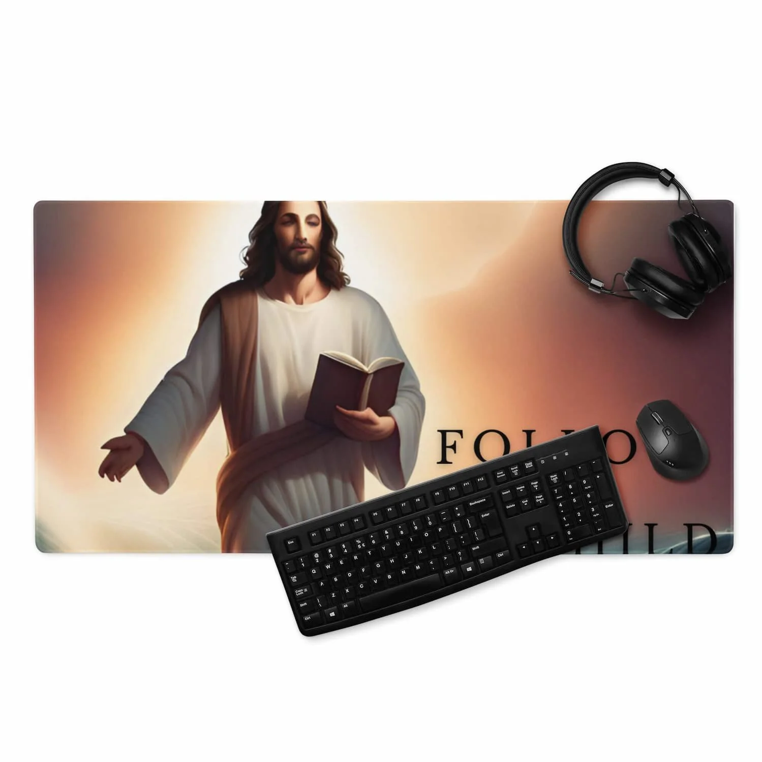 Jesus Walking in Clouds XL Gaming Mouse Pad – “Follow Me”