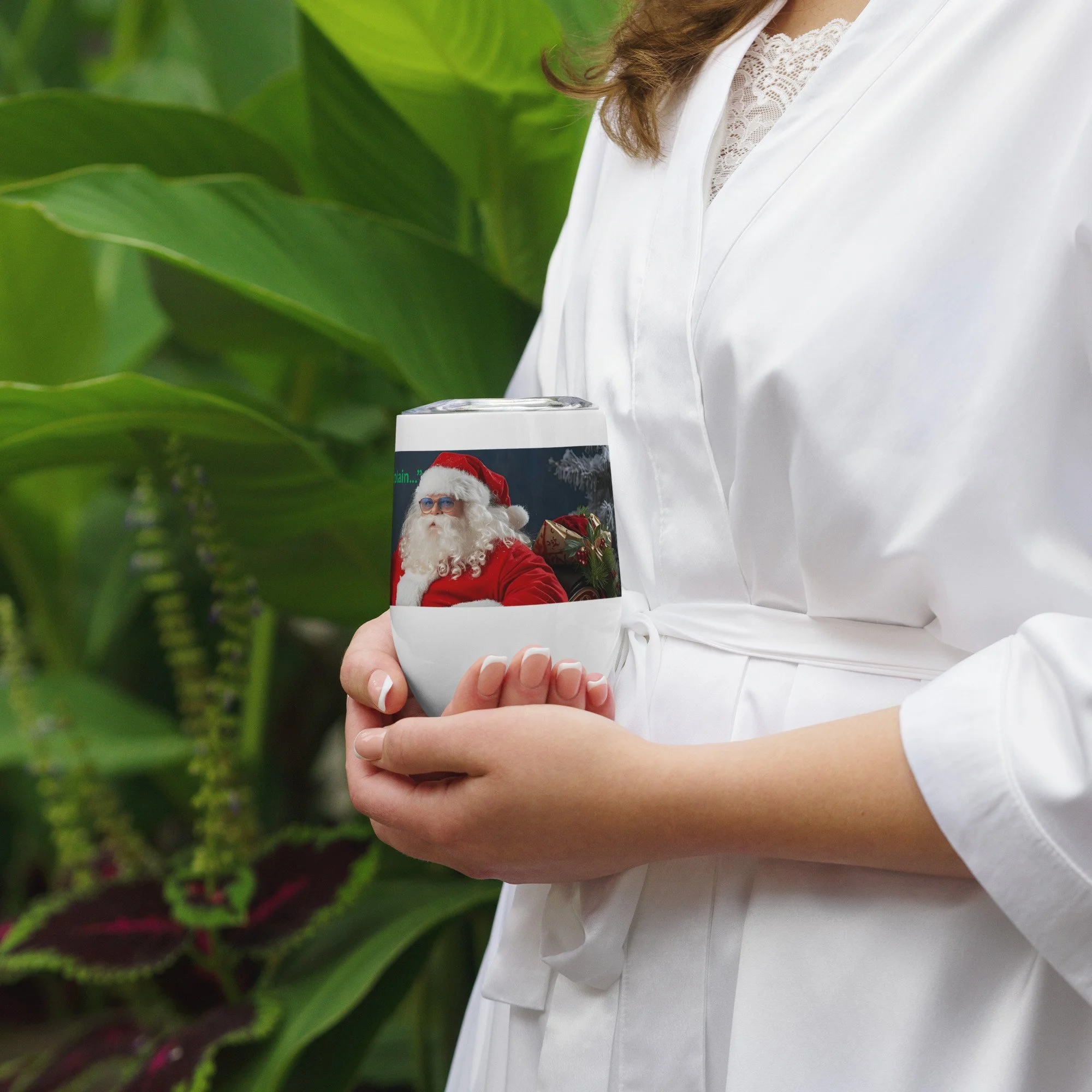 Dear Santa I Can Explain 12oz wine tumbler funny Christmas stainless steel gift for adults