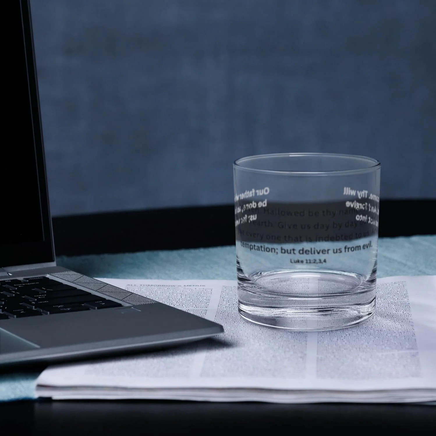 10.5 oz clear rocks glass, front view, sturdy classic drinking glass