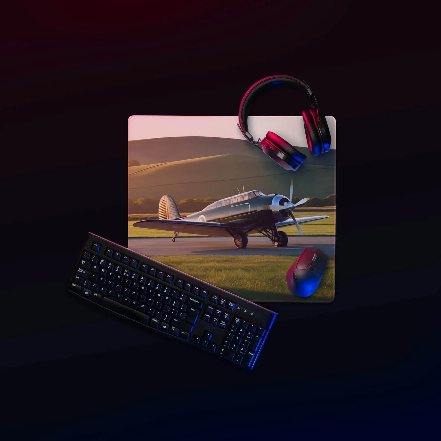 Vintage Aircraft XL Gaming Mouse Pad – Classic Airplane