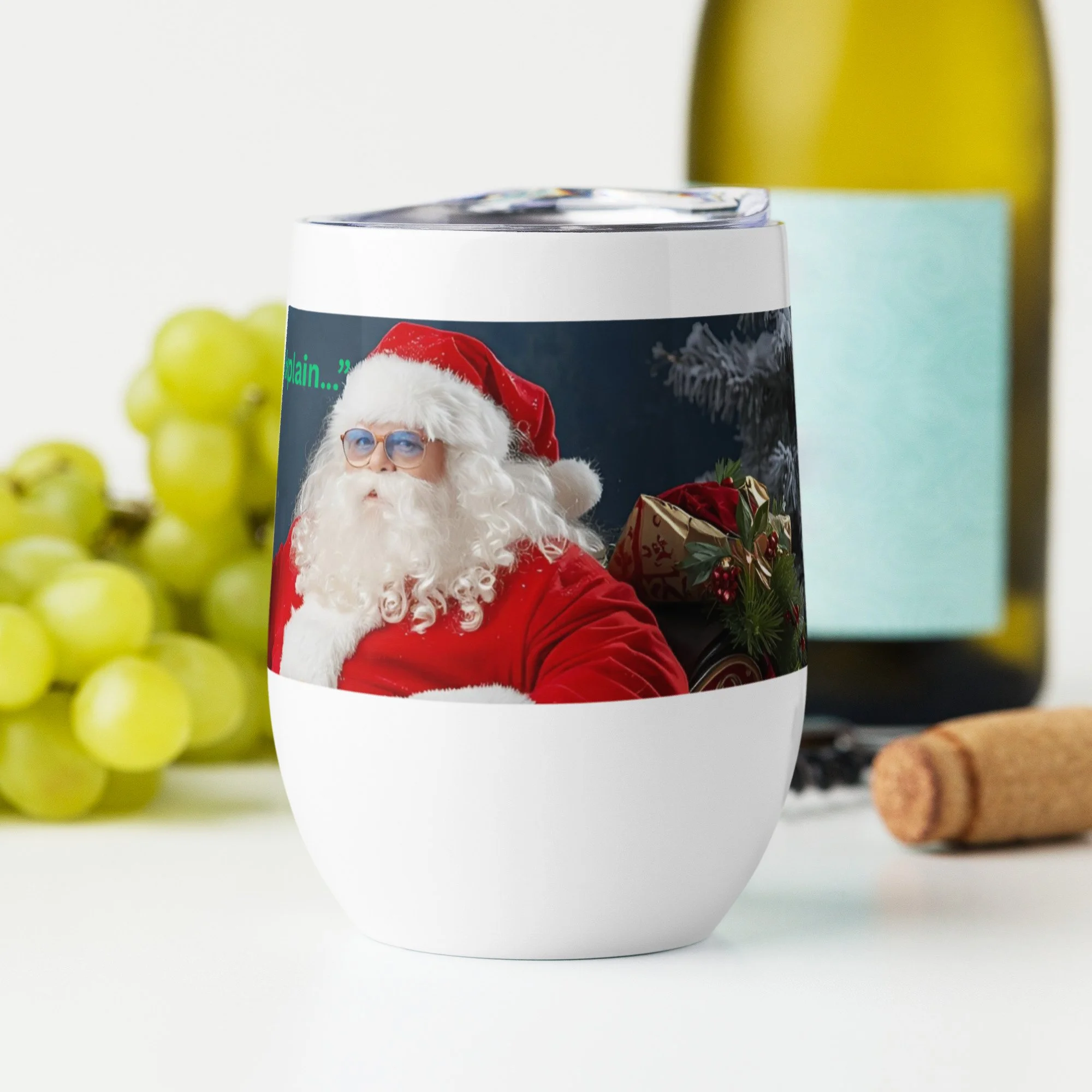 Dear Santa I Can Explain 12oz wine tumbler funny Christmas stainless steel gift for adults