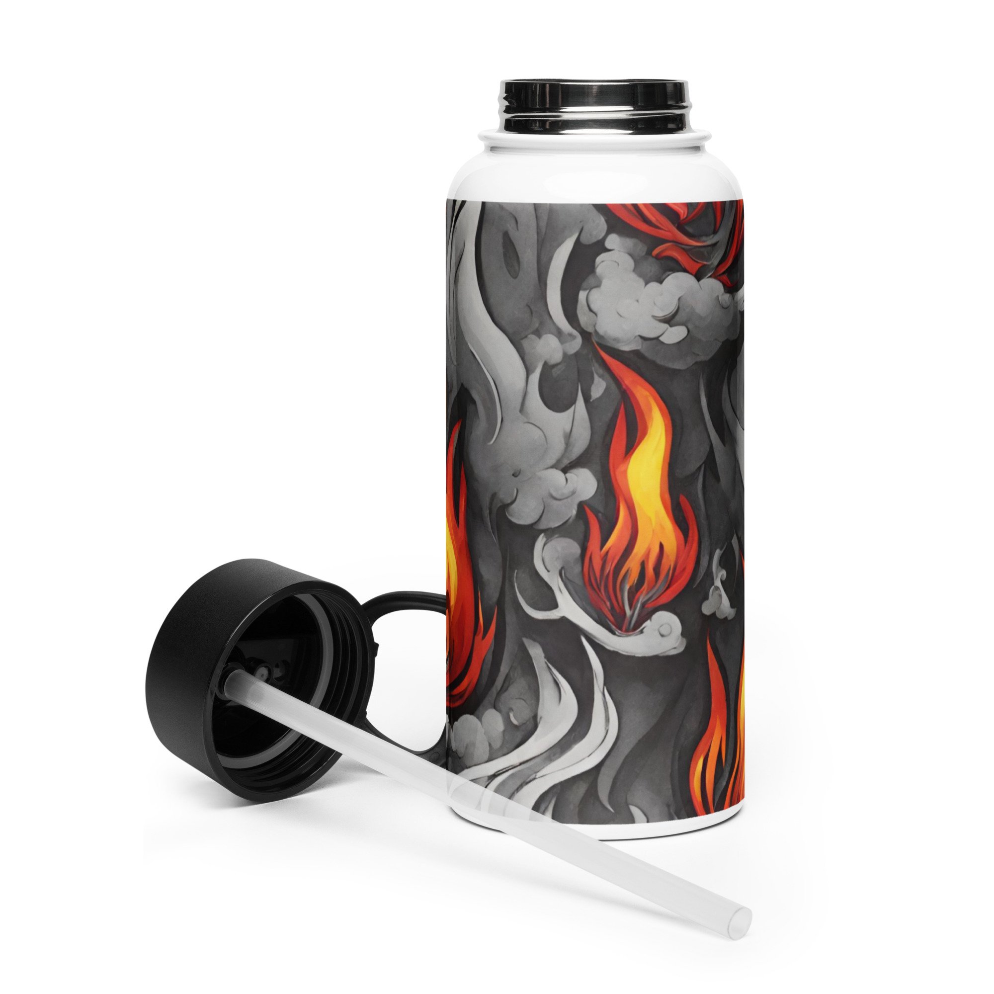 Stainless steel water bottle with straw lid, reusable durable drinkware for travel, gym, and everyday use