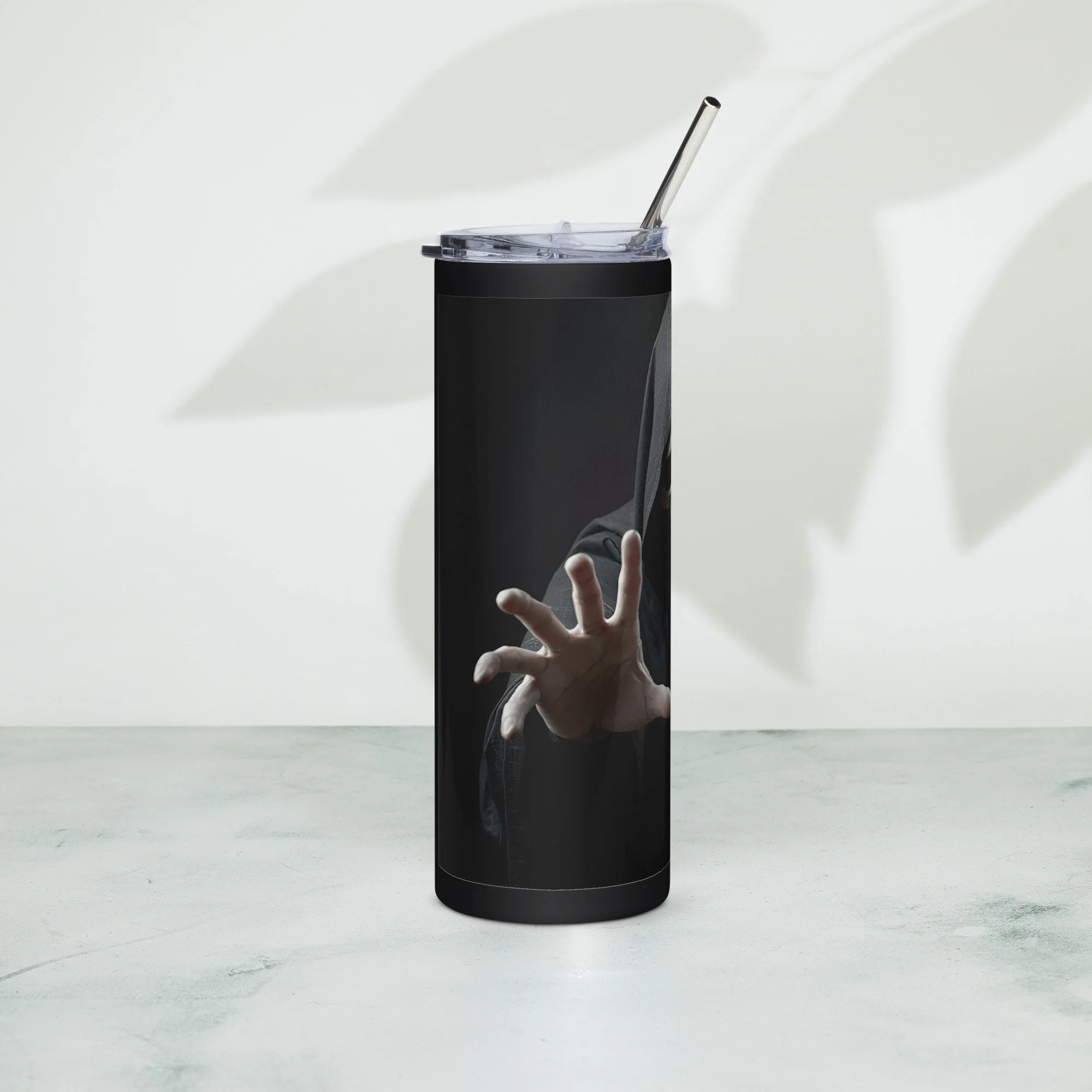 Gothic biker skeleton motorcycle tumbler insulated stainless steel cup for riders