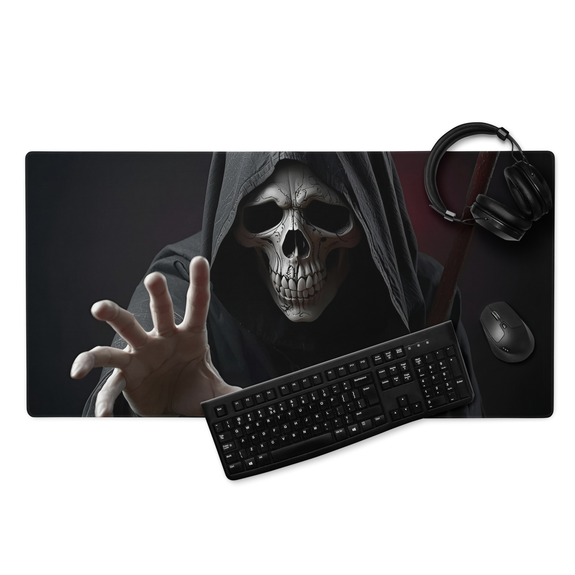 Grim Reaper Gaming Mouse Pad – Dark Gothic Reaper Reaching for You Desk Mat, Horror Gamer Mousepad Gift