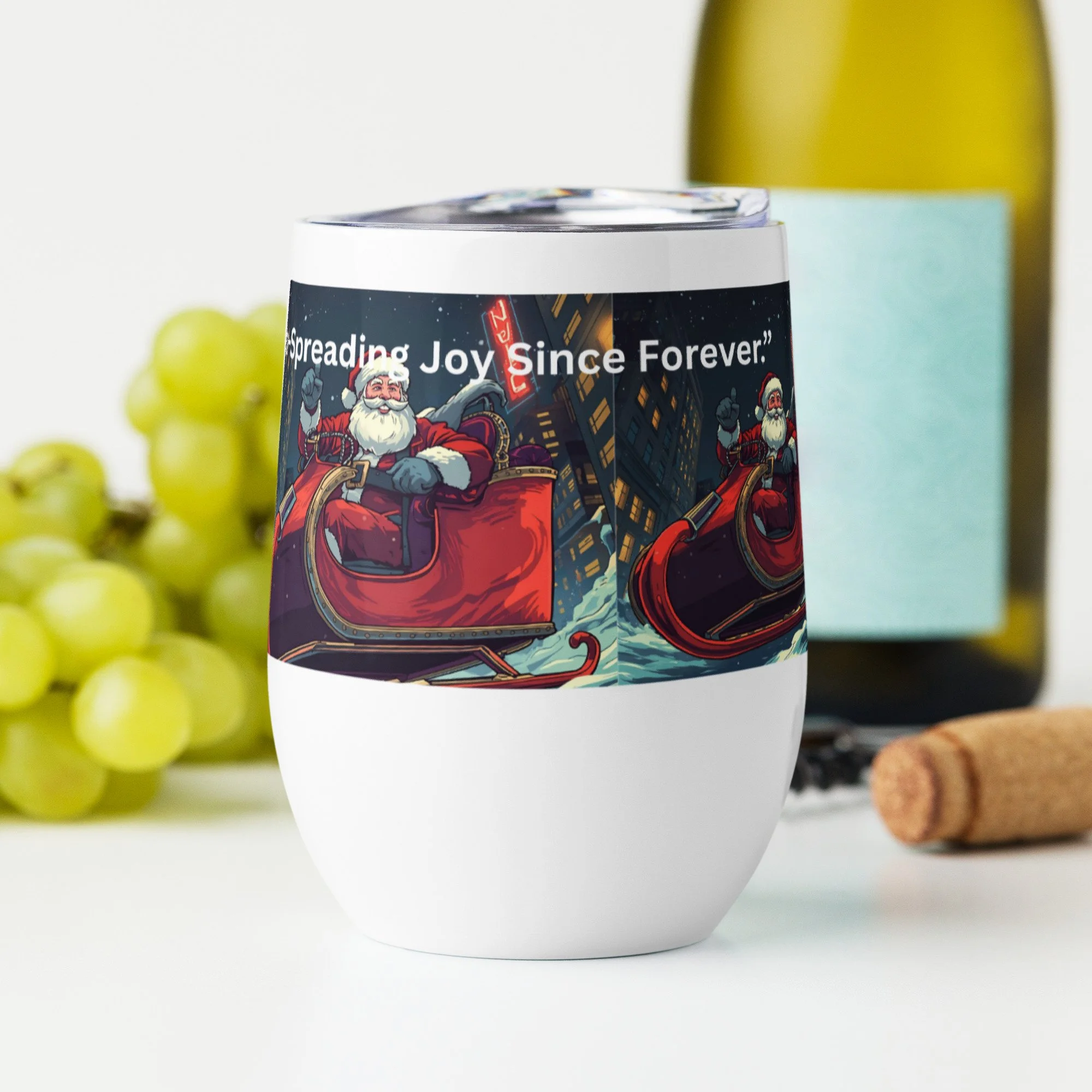 Funny Christmas wine tumbler Team Santa holiday stainless steel drinkware gift