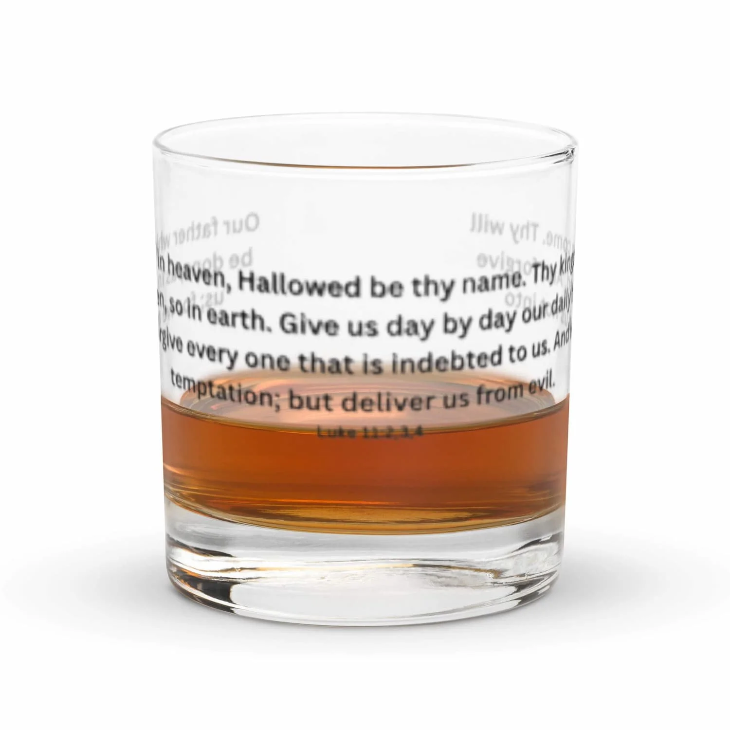 10.5 oz clear rocks glass, front view, sturdy drinking glass