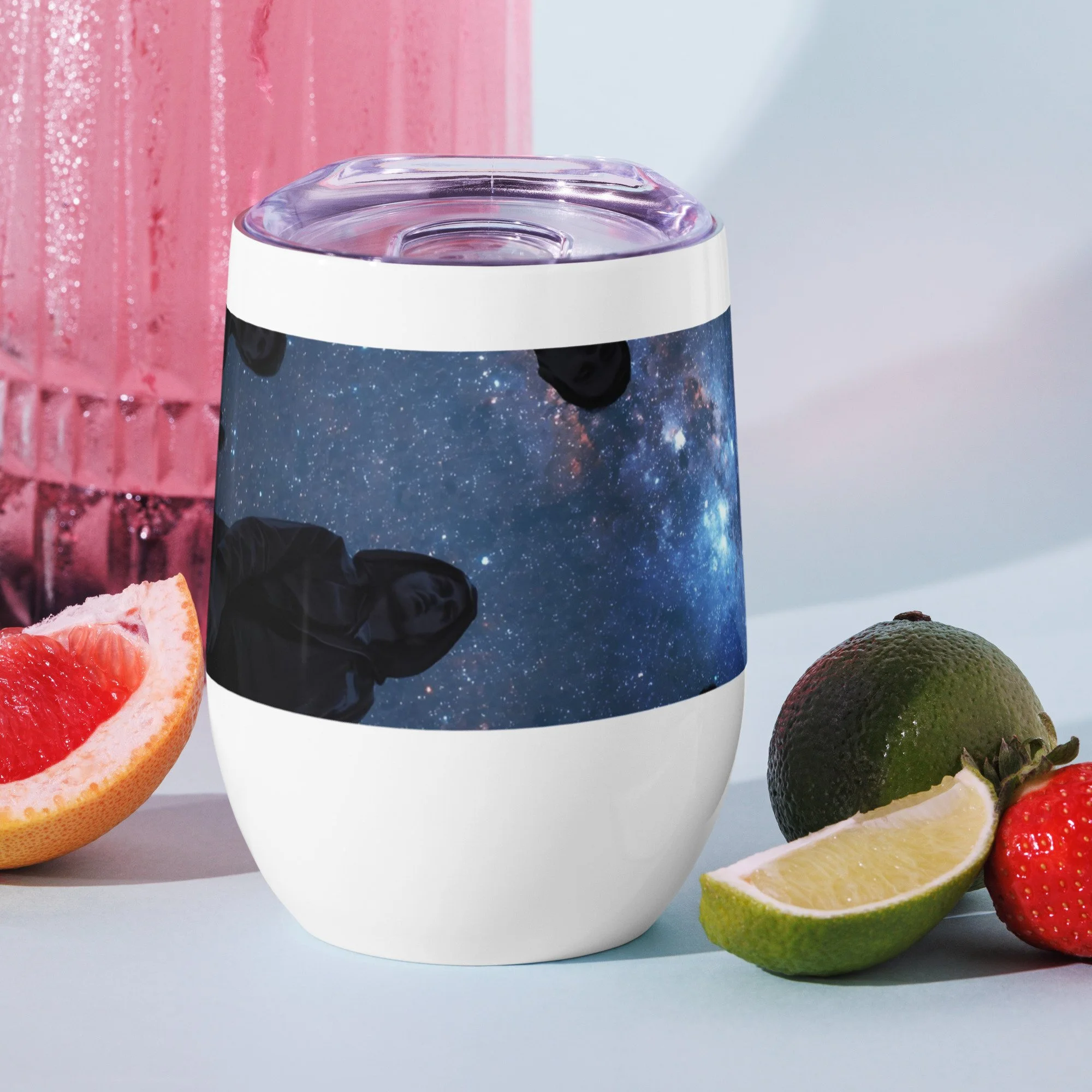 Starry sky 12oz wine tumbler cosmic celestial design unique insulated gift for stargazers