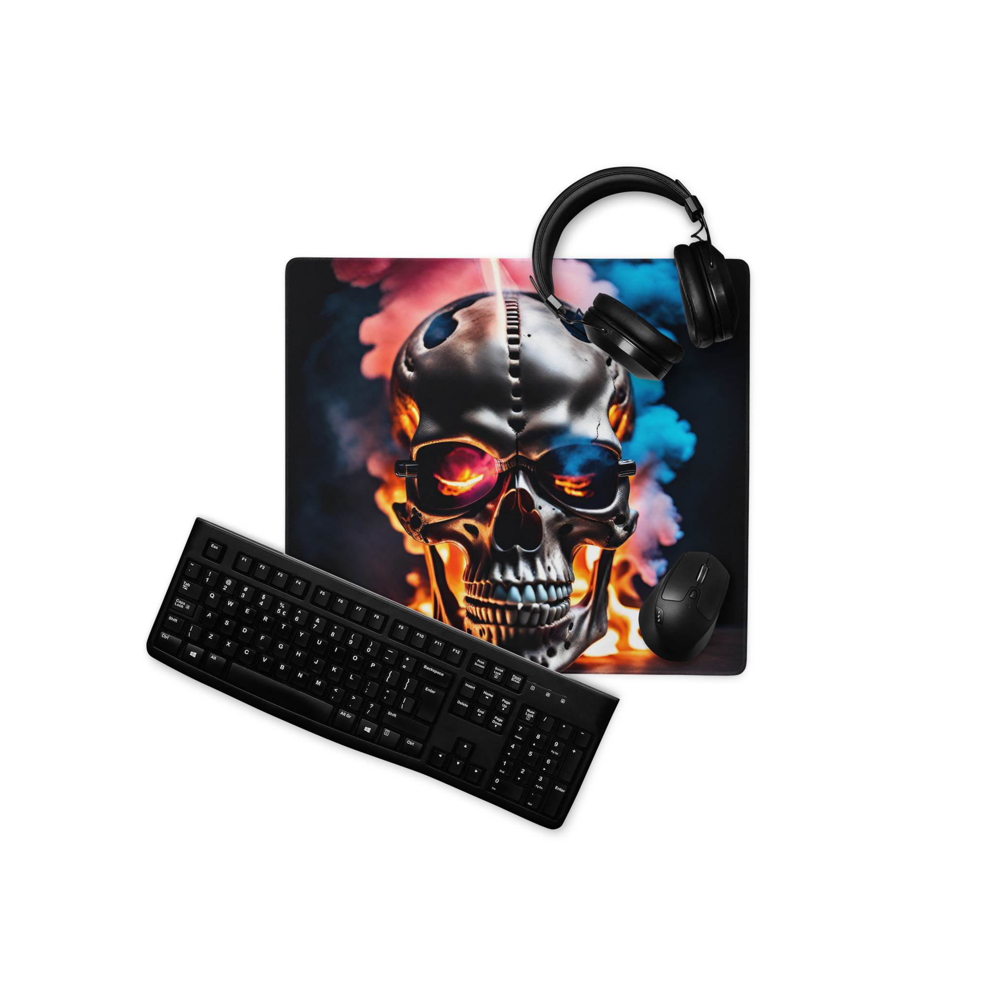 3D Skull Gaming Mouse Pad 36in x 18in – Large Extended Desk Mat, Dark Gothic Skull Gamer Mousepad | Get Yours Today