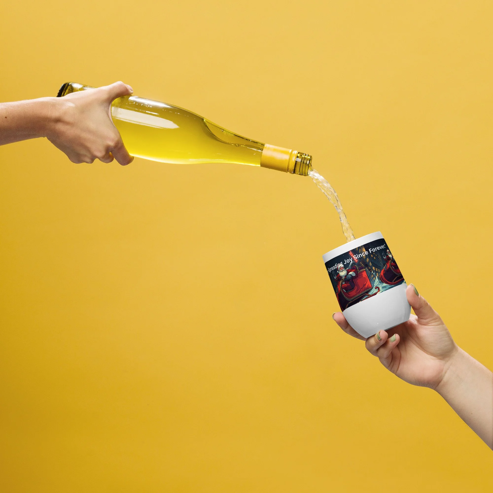 Funny Christmas wine tumbler Team Santa holiday stainless steel drinkware gift