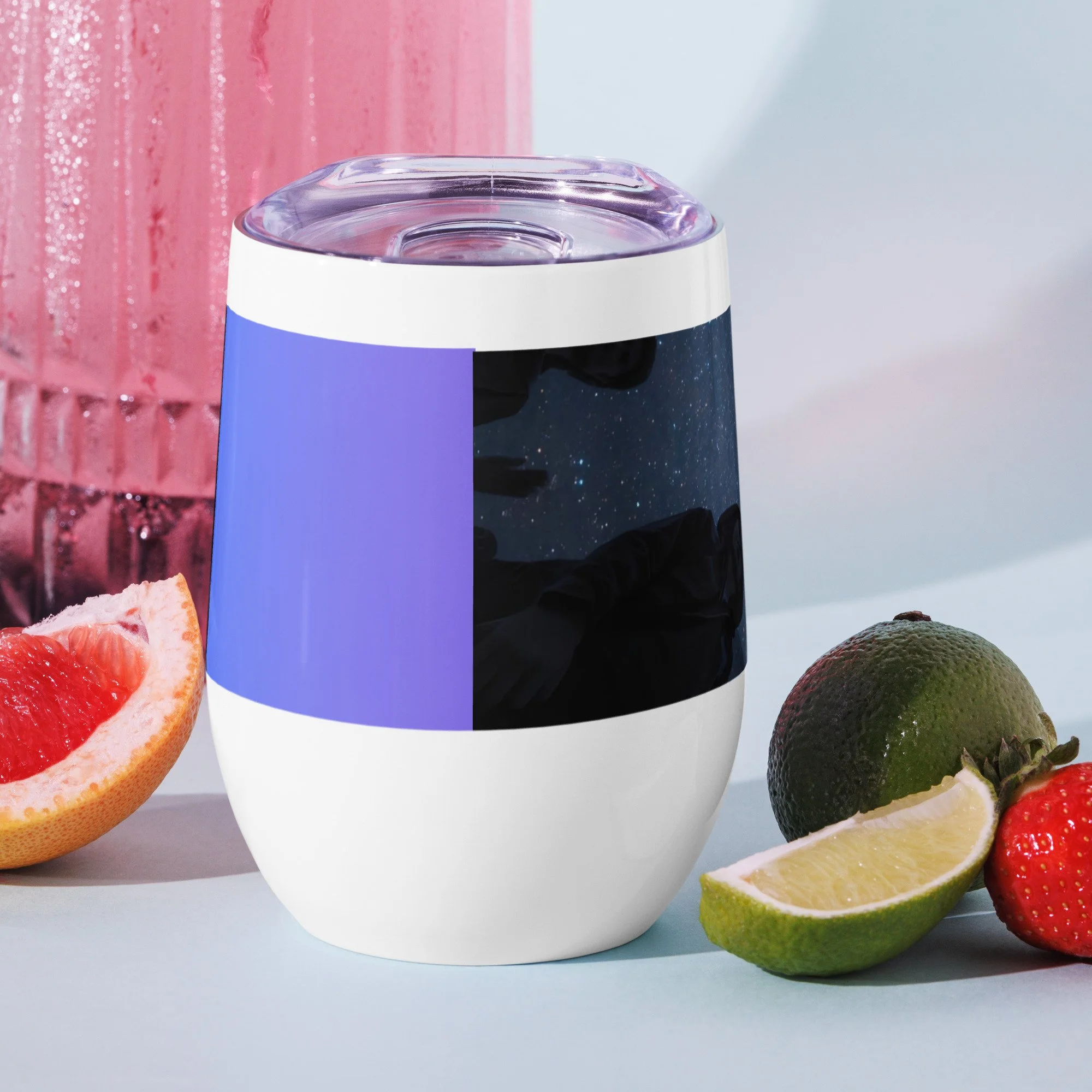 Starry sky 12oz wine tumbler cosmic celestial design unique insulated gift for stargazers