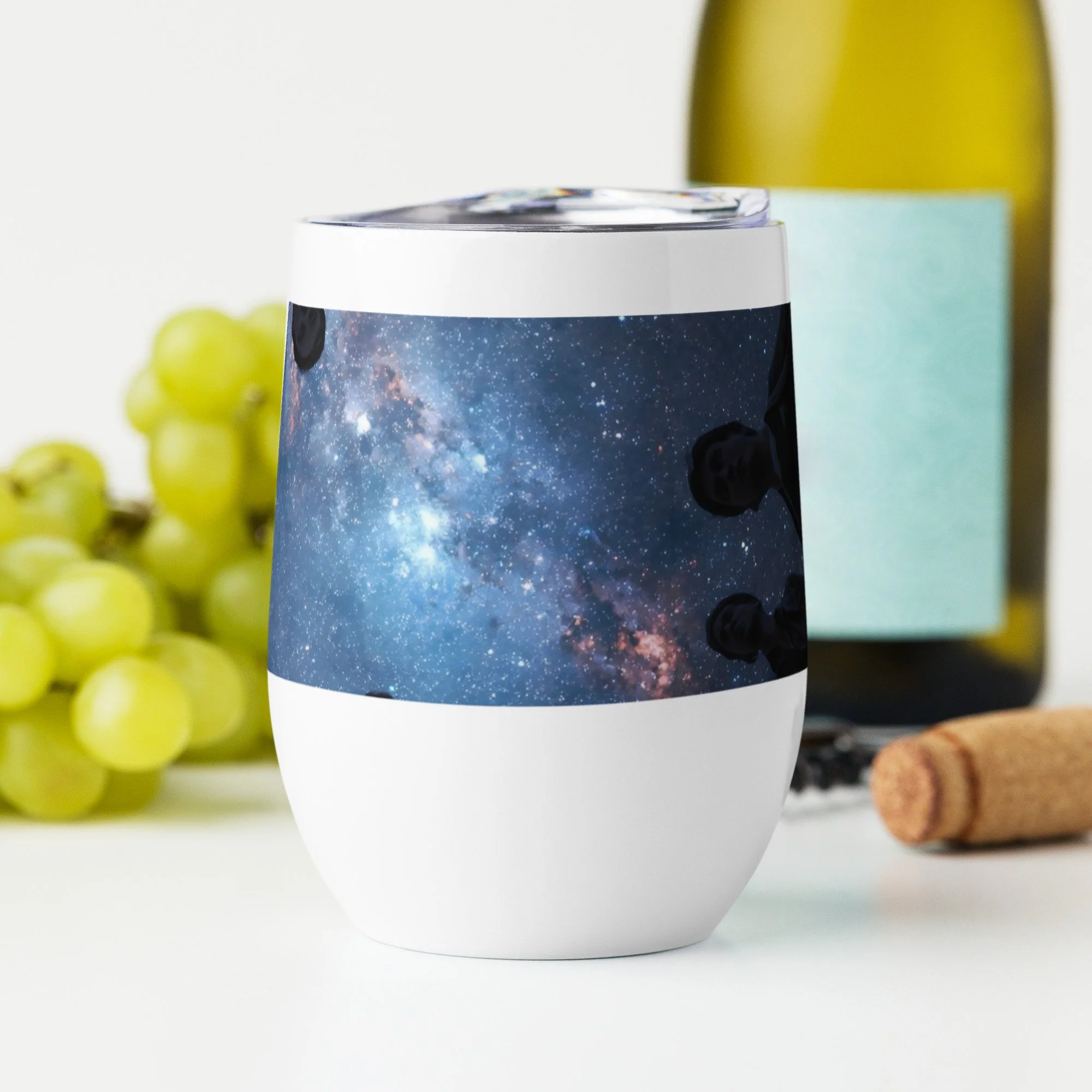 Starry sky 12oz wine tumbler cosmic celestial design unique insulated gift for stargazers