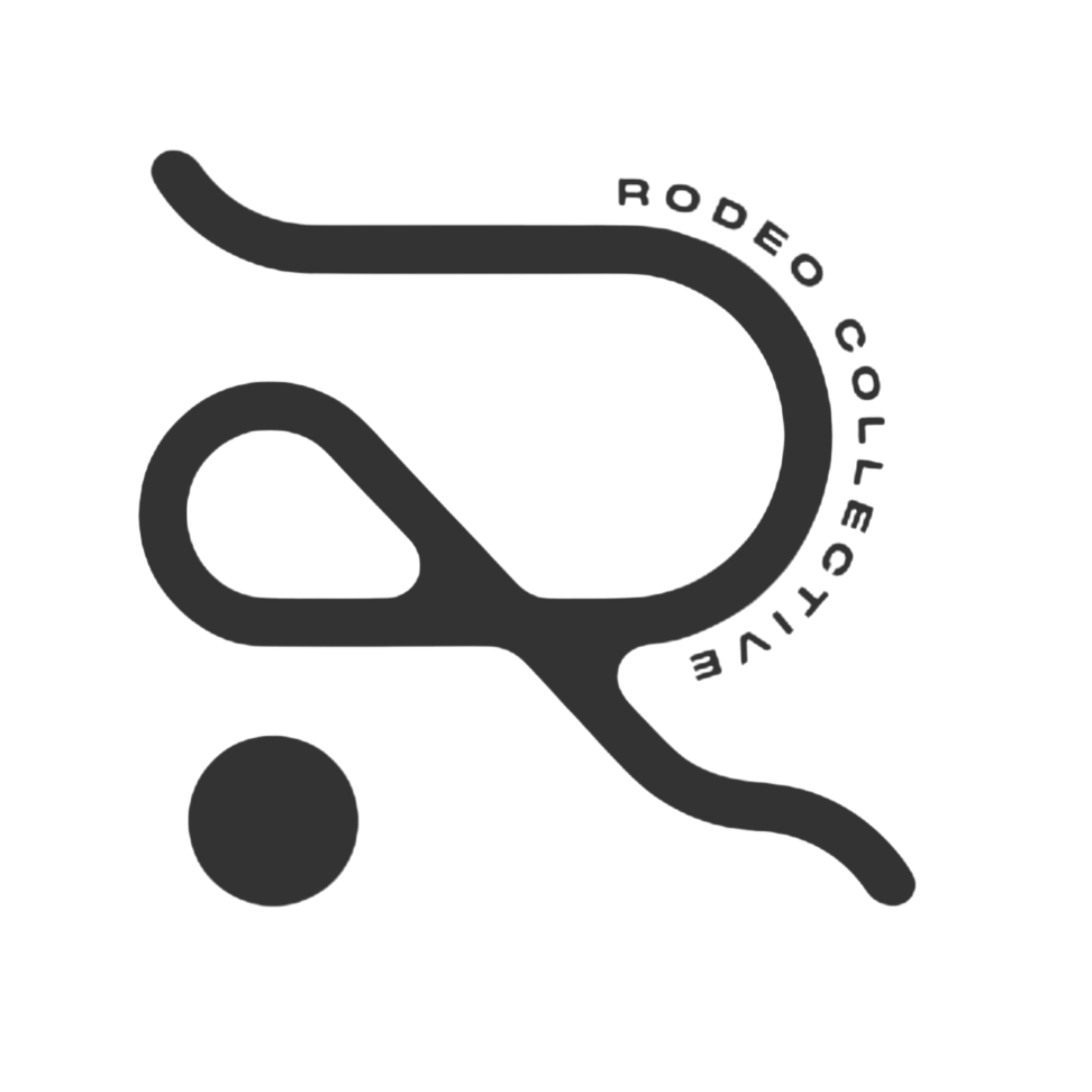 Black squiggly logo with the words 'Rodeo Collective'