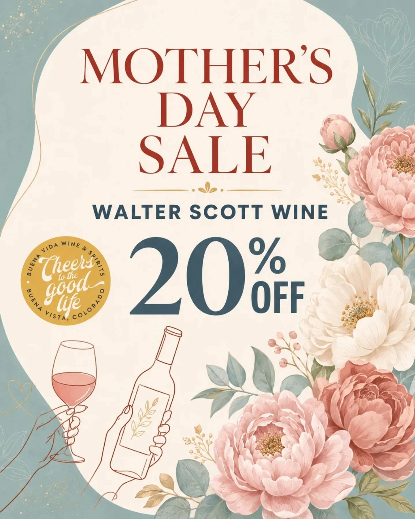 Mother&rsquo;s Day calls for something special in the glass.&nbsp;🌸

Celebrate Mom, treat yourself, or pick up a beautiful bottle for the table with&nbsp;20% off @WalterScottwines at Buena Vida Wine &amp; Spirits.

Elegant, expressive, and perfect f