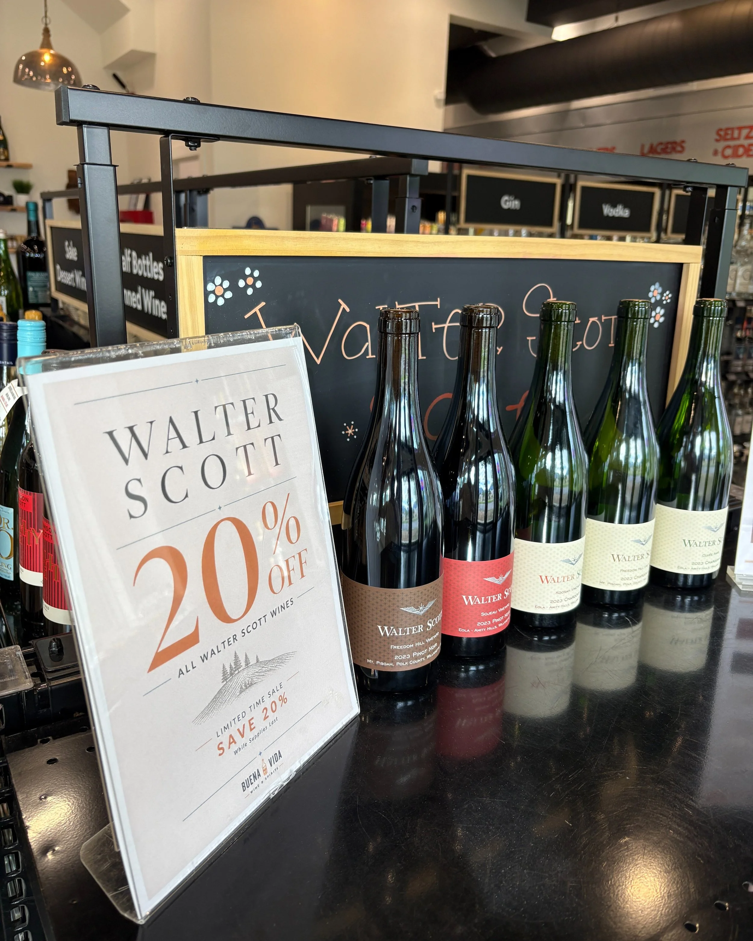 Wine Sale! This week we are featuring 5 varieties of one of our favorite small Oregon wineries, Walter Scott Wines. 20% off while supplies last.

Walter Scott 2023 Freedom Hill Chardonnay
Walter Scott Koosah Vineyard Chardonnay
Walter Scott Cuv&eacut