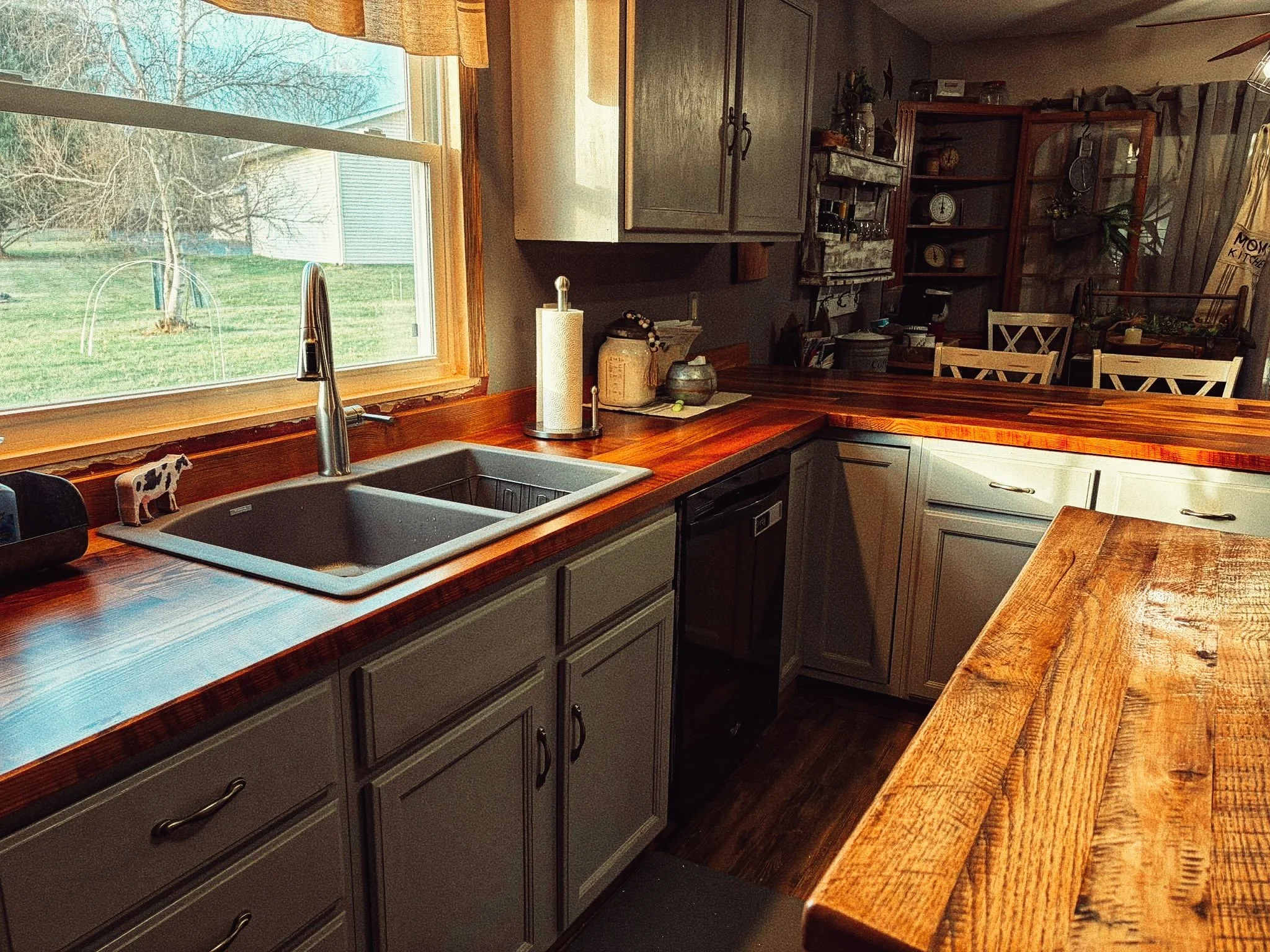 Reclaimed oak can make a great impact on your home, countertops are just one use for it.