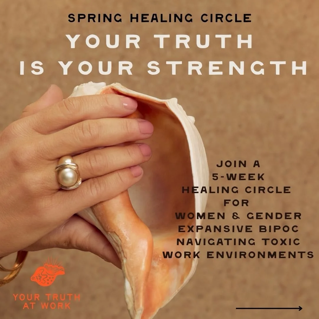 We made this for people like you: brilliant, exhausted, + done trying to survive in systems that were never built for you.  What if you could:
💎Trust yourself
🔌Tap into your power
🕯️Reclaim your truth

&hellip;after all the toxic work harm you&rsq