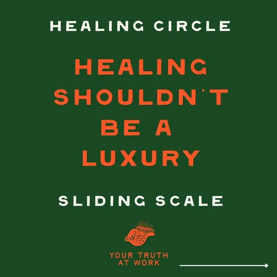 Healing shouldn&rsquo;t be a luxury💆🏻&zwj;♀️  Choose the payment tier that matches your financial situation All we ask for is your honesty-no proof required, we believe you. 
🕯️Sliding scale = accessibility

www.yourtruthatwork.com  🔗Cost + Full 