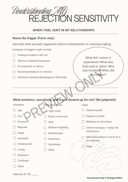 Understanding My Rejection Sensitivity