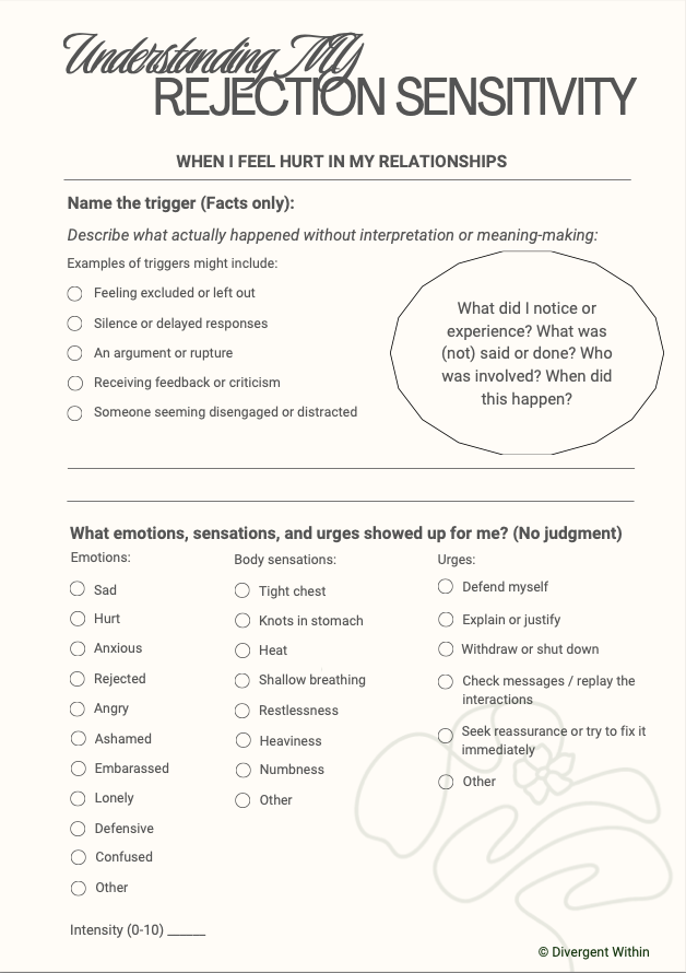 Understanding My Rejection Sensitivity - Professional Use