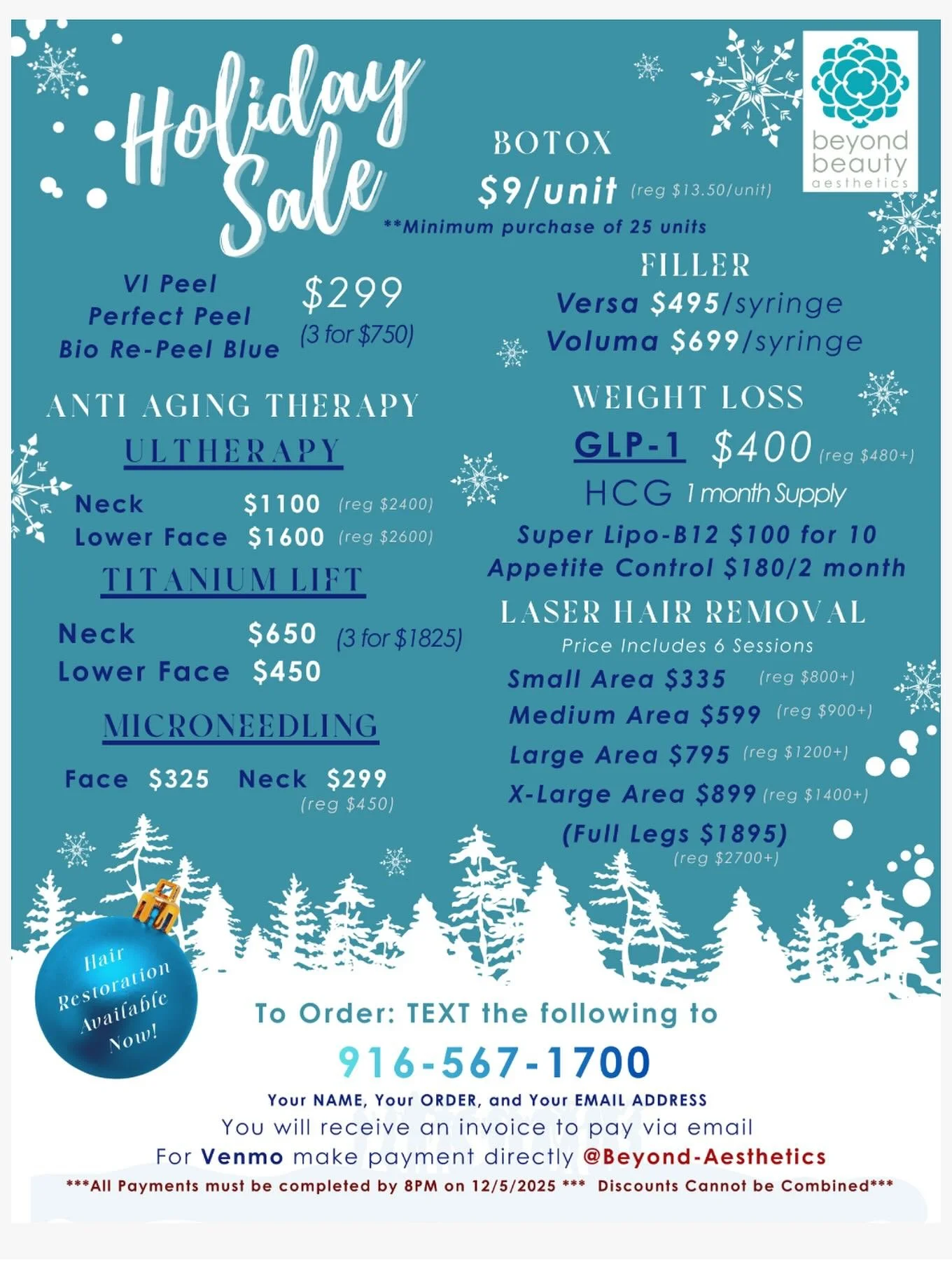It&rsquo;s here! 💫 Our annual Beyond Beauty Special &mdash; the lowest pricing of the entire year on Botox, fillers, laser services, hair removal, and more.
Treat yourself or someone you love. These spots go fast every year, so message me early to b