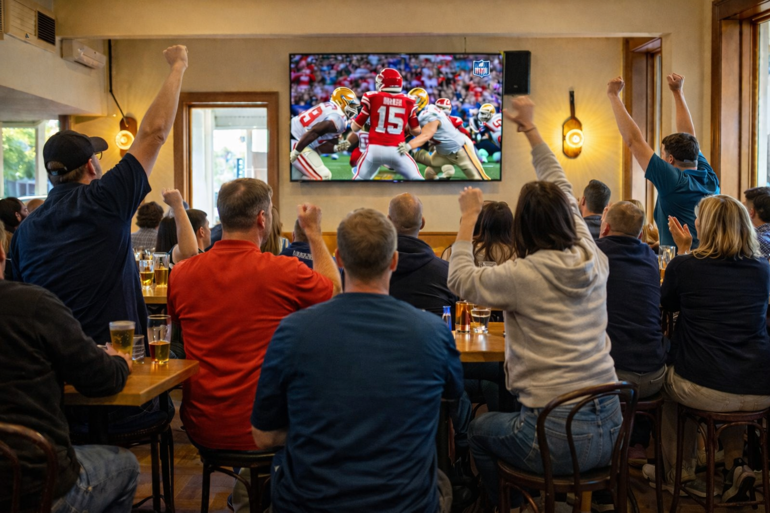 Sports fans watching SuperBowl 2026 live at The Laurel Hotel