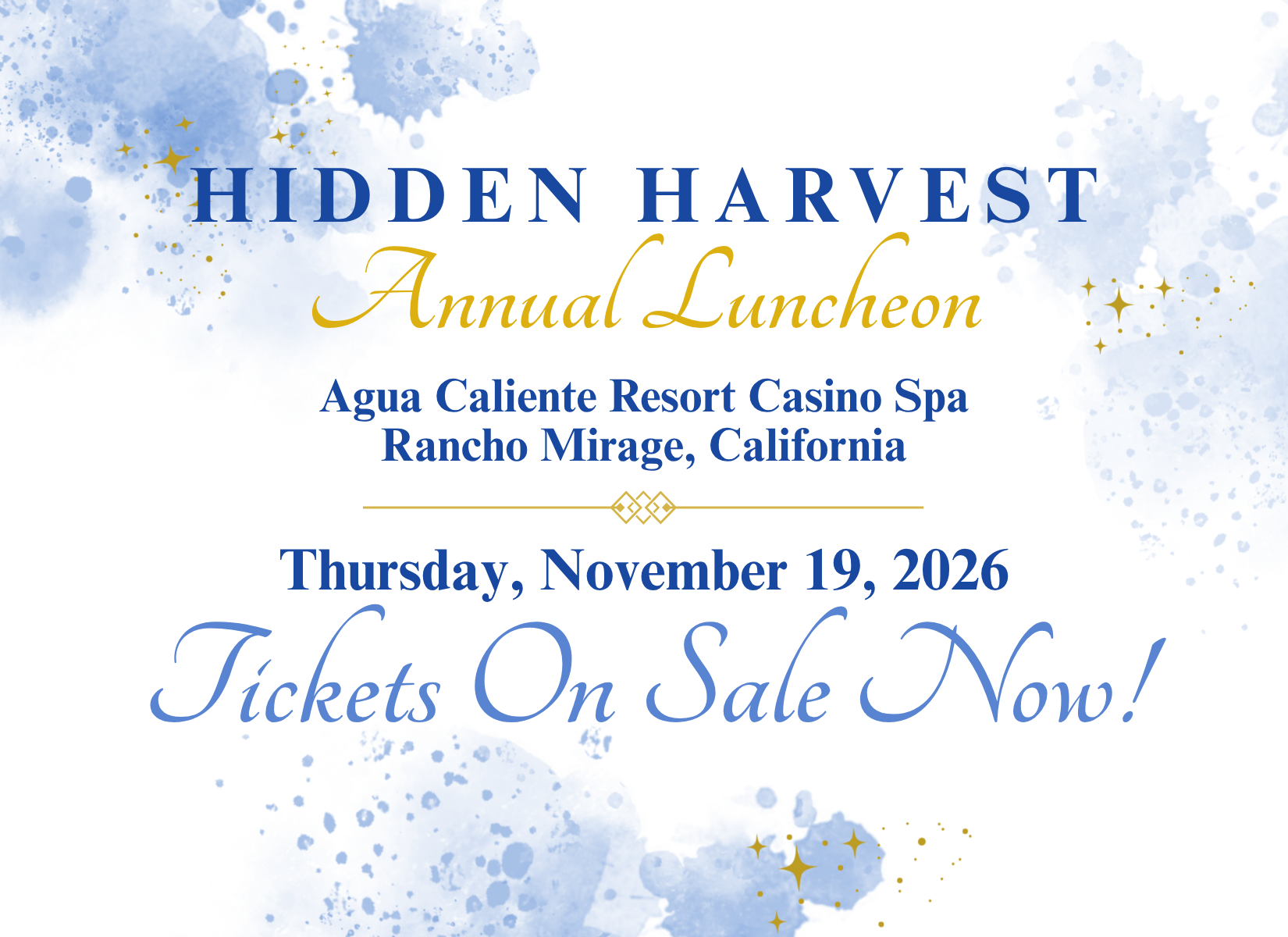 Tickets Are Now on Sale for Hidden Harvest’s Annual Luncheon