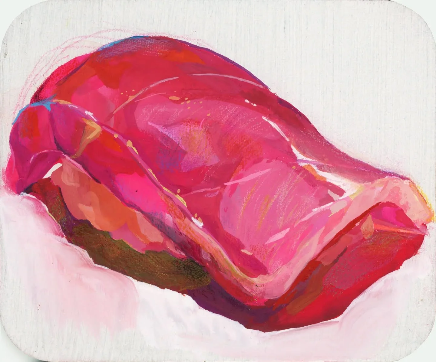 day 3 of #pleinairpril
中トロ chutoro from @hatsunezushi 
so yummmm it literally melted in my mouth!!

gouache and pencil on MDF &amp; hosted by @warriorpainters 😙
#sushi #japan #painting