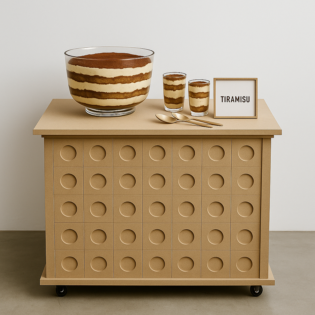 event cart for weddings, markets, and brand activations – premium flat-pack cart made in