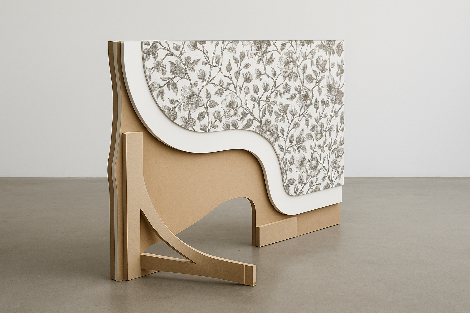 Buy a wave-style event backdrop with subtle emerald green floral wallpaper. Collapsible and tool-free. Perfect for weddings, shoots, and events. Available in Melbourne.