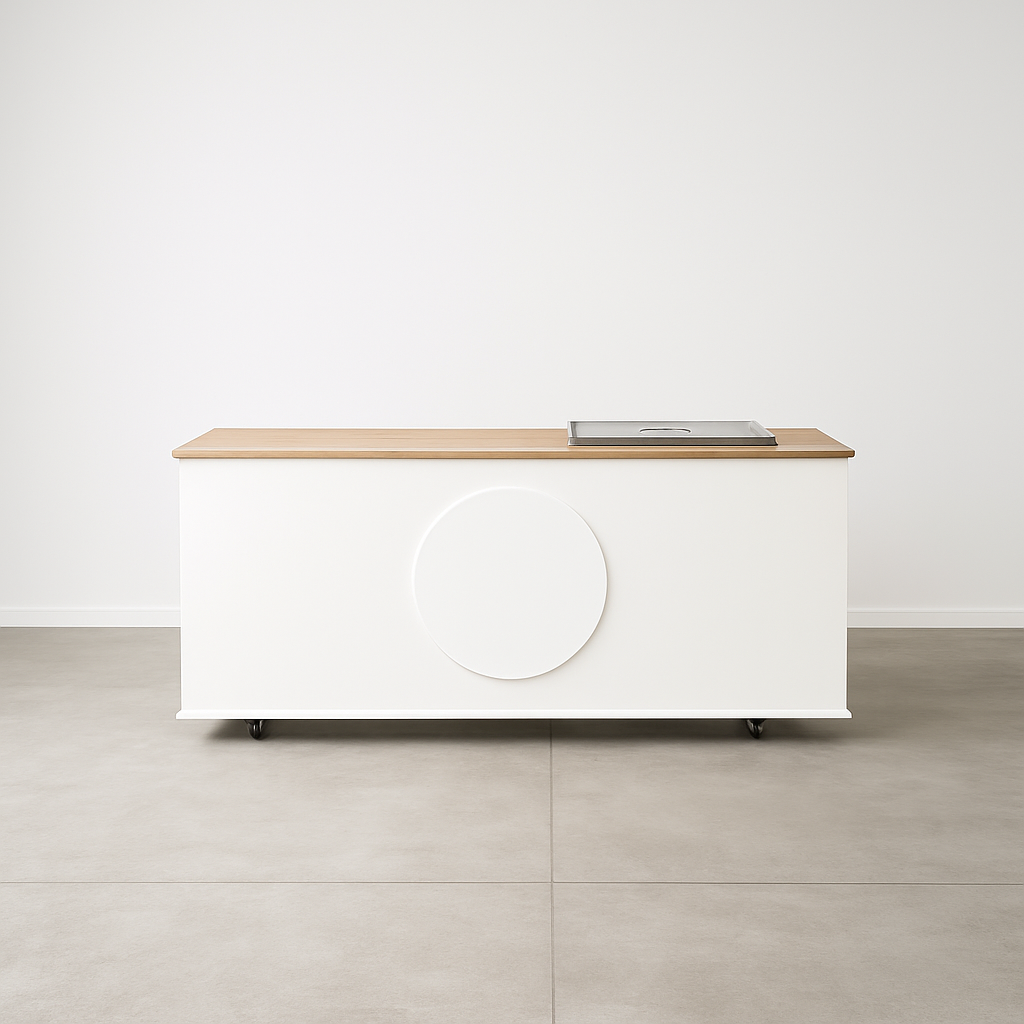 Collapsible event cart for weddings, markets, and brand activations – premium flat-pack cart made in Melbourne