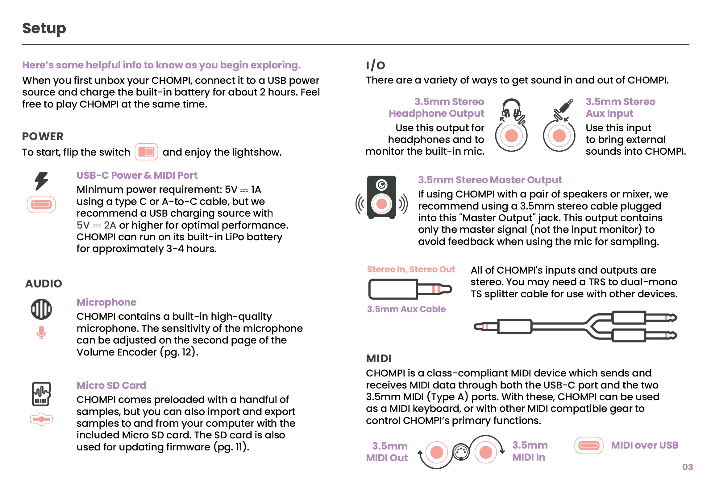 CHOMPI Mini Guide Pg 3: Setup 