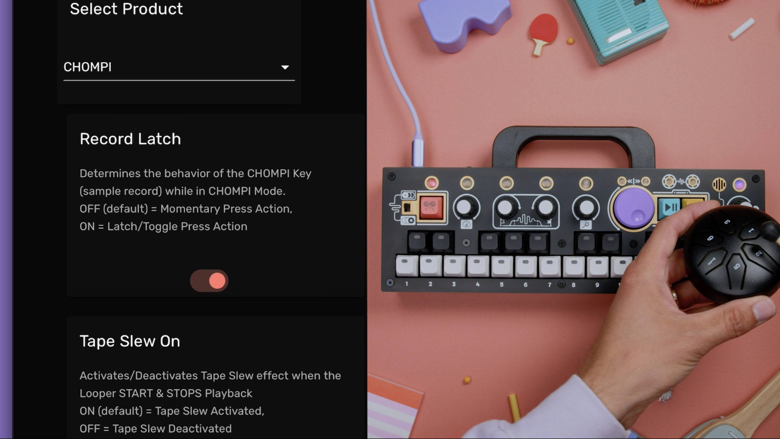 CHOMPI Config Tool - Record Latch Option