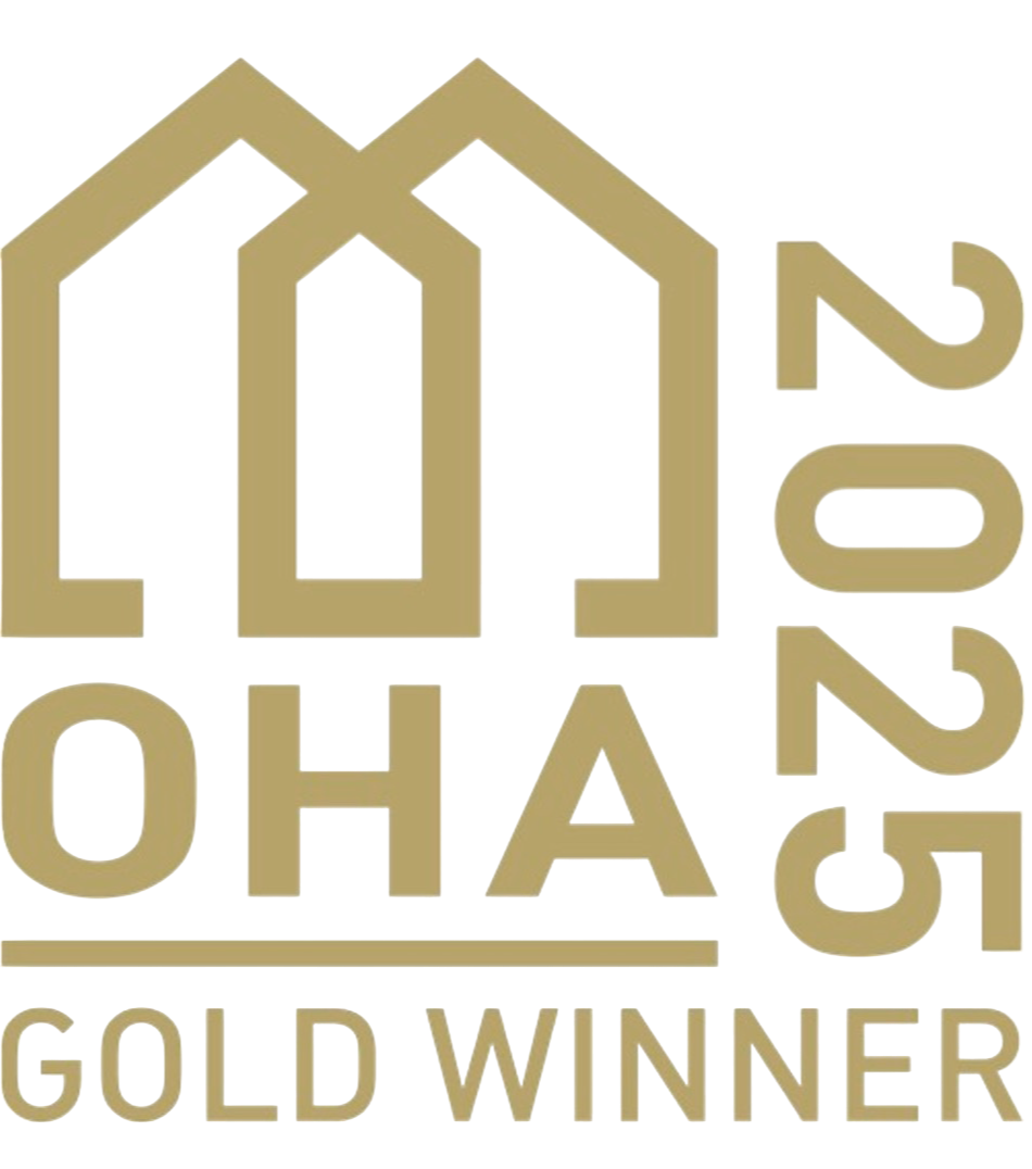 Outline of a house with the words 'HOME' and 'GOLDWINNER' written around it.