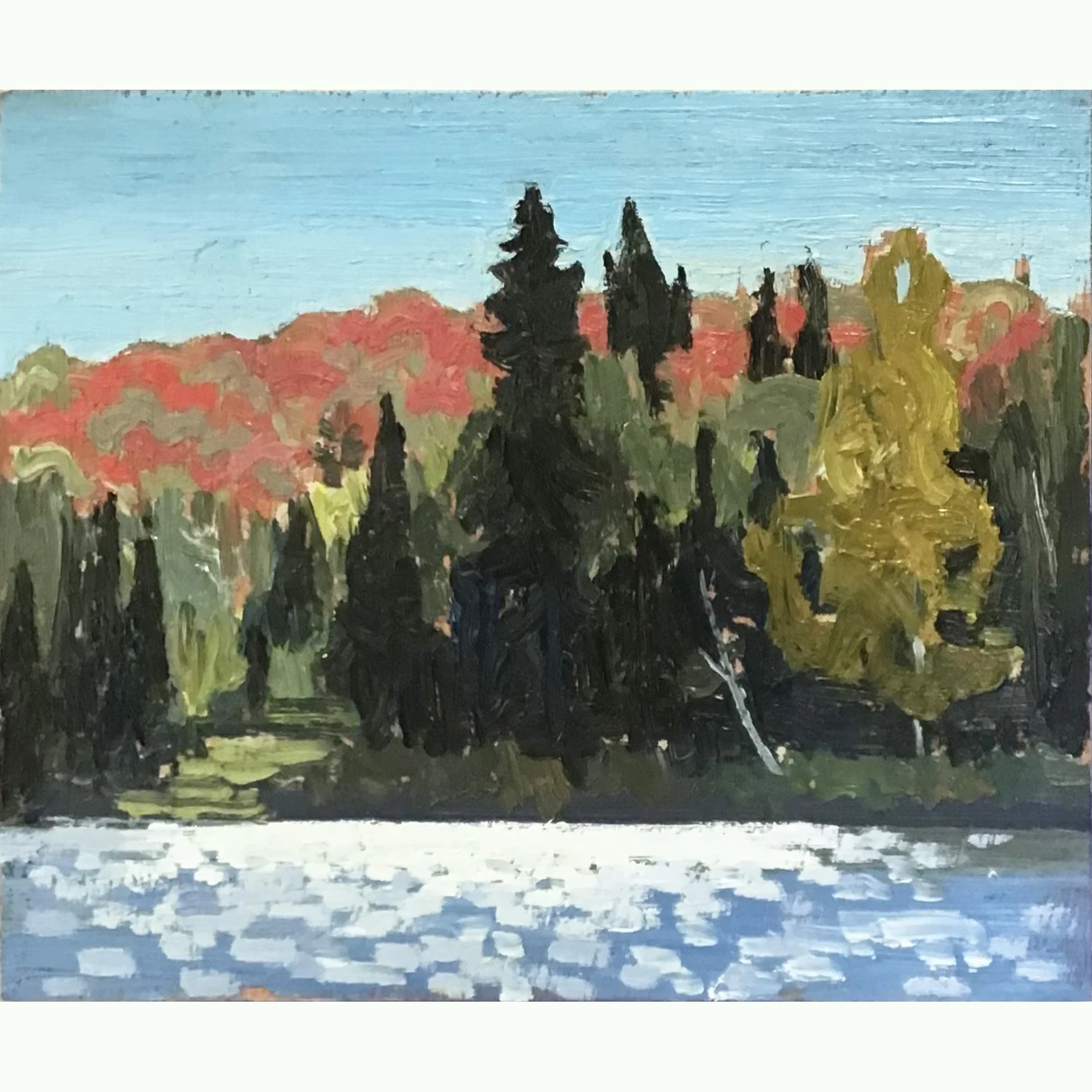 Crescent Lake / oil on wood / 8x9.5" / $225