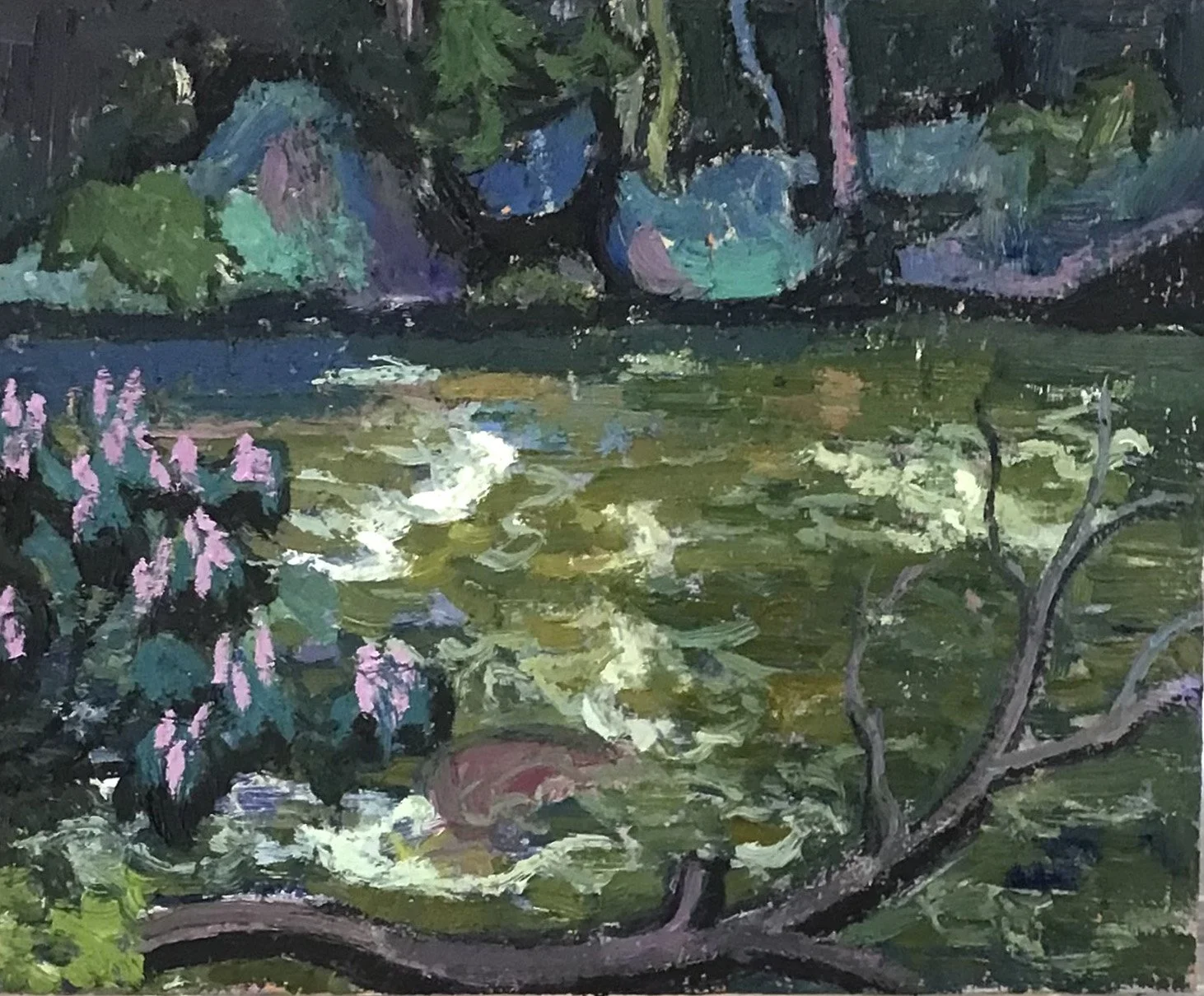 Rapids, McGowan Falls / oil on wood / 8x9.5" / sold